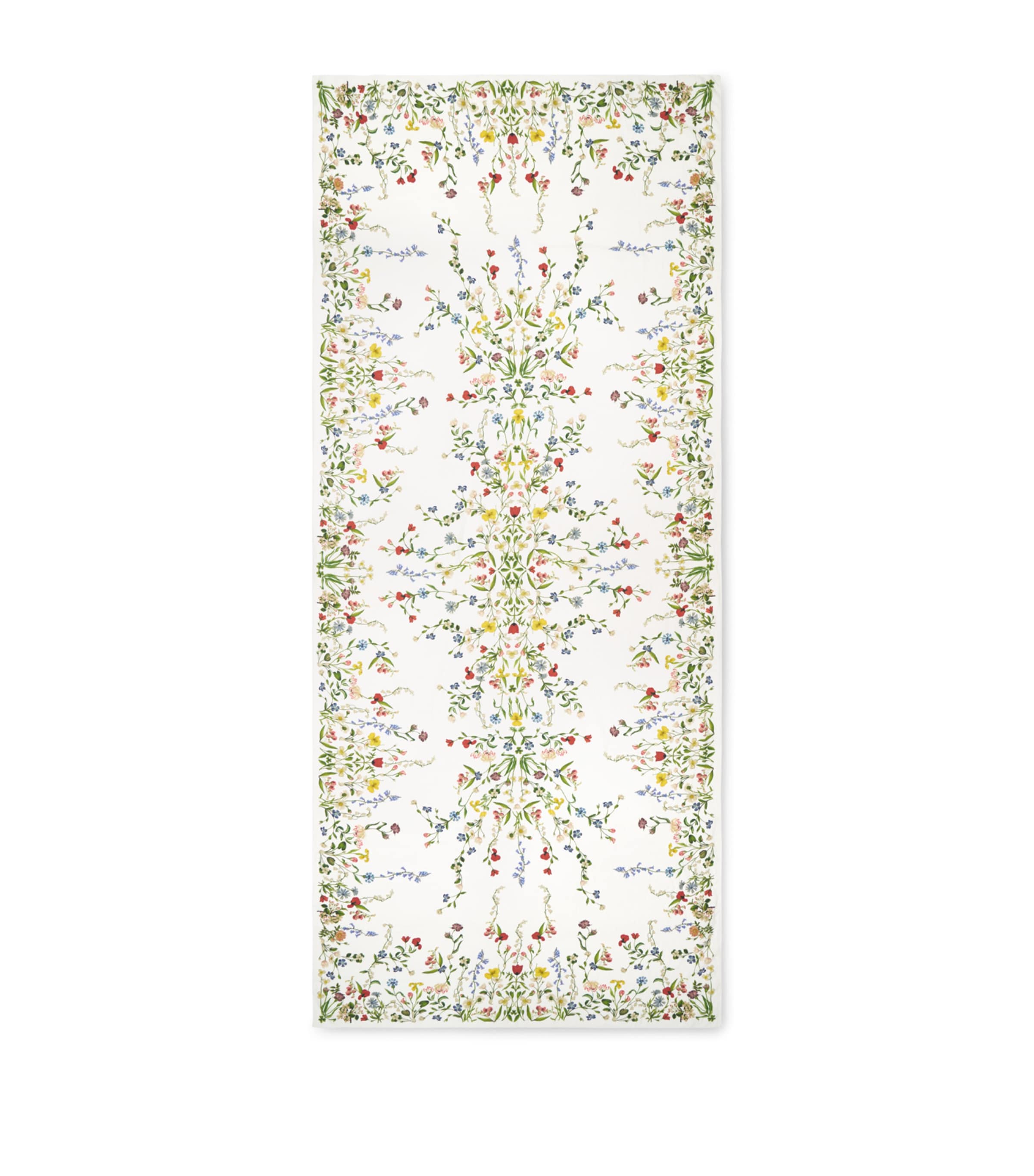Summerill & Bishop Linen Botanical Wildflower Tablecloth In White