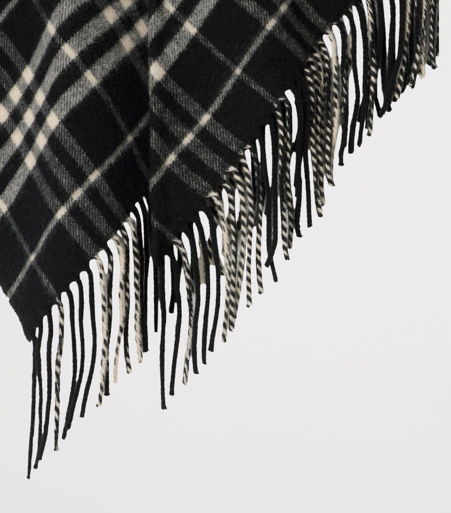 Wool-Cashmere Check Cape BLACK/CALICO IP CHK Image 5