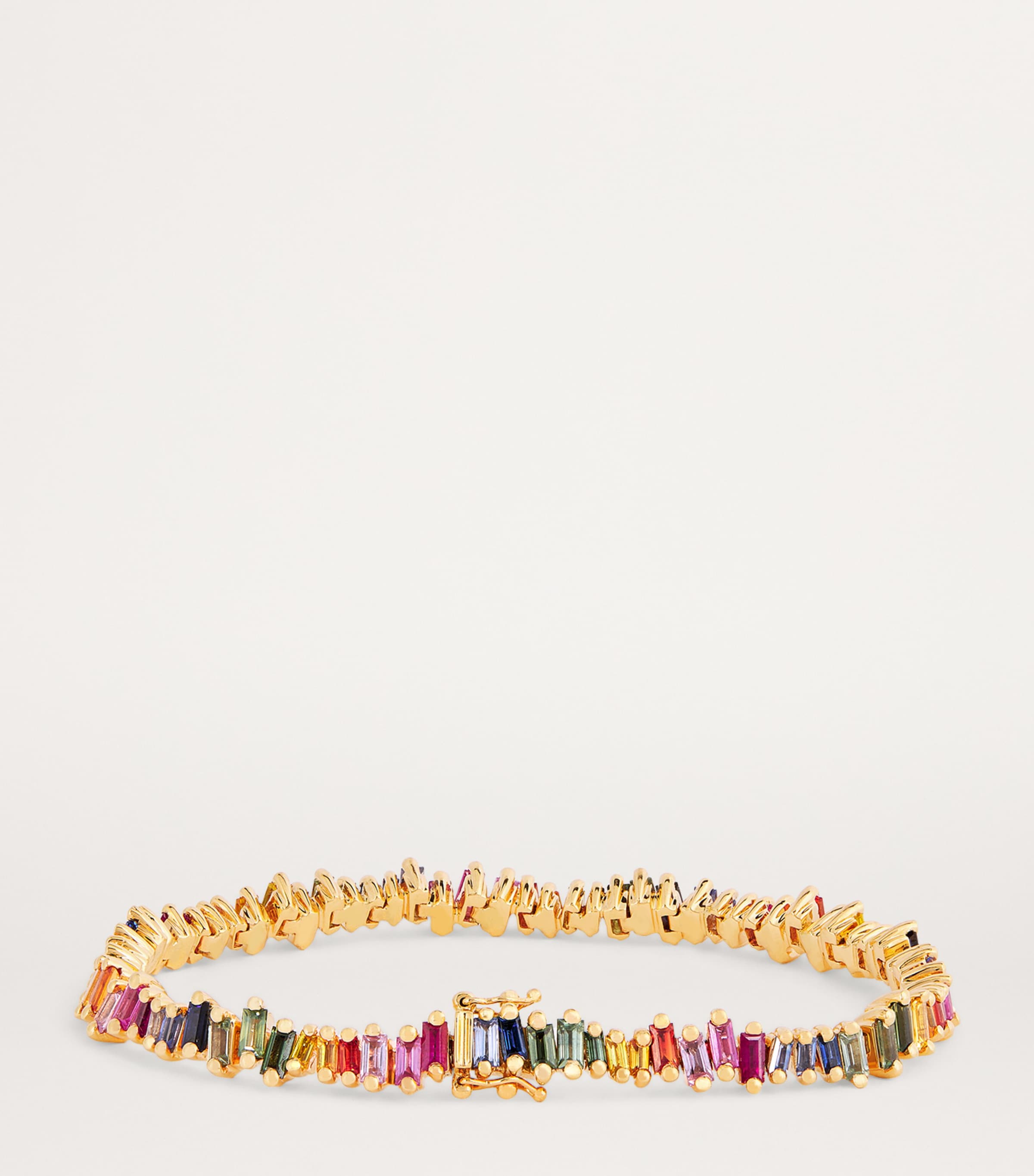 Suzanne Kalan Rose Gold and Rainbow Sapphire Bold Tennis Bracelet Rg/rs Image 3
