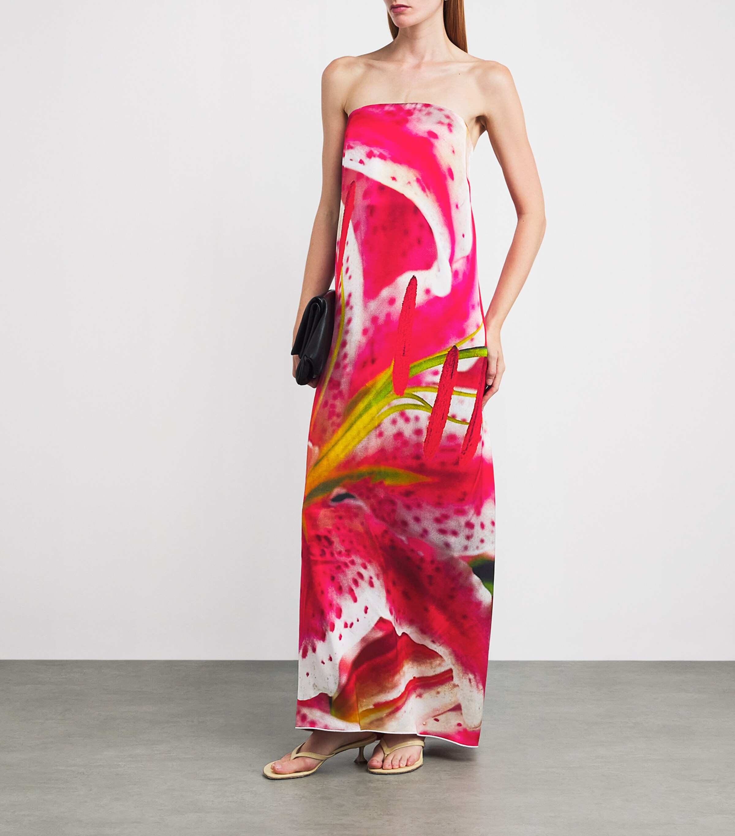 Pink Lily Print Strapless Maxi Dress 651 PINK LILY Image 2