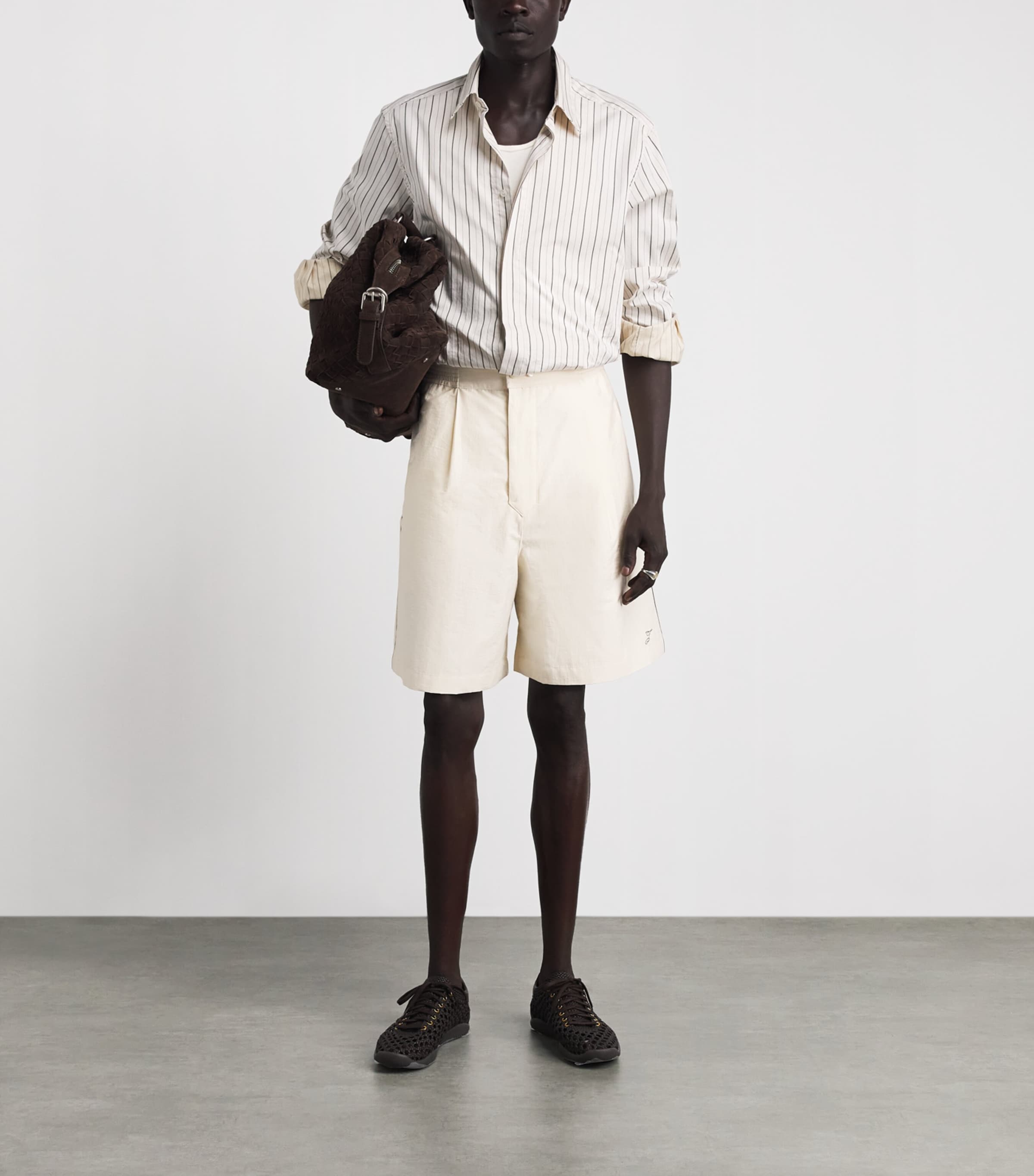Jacquemus Mens Pleated Pyjama Shorts Off White Image 2