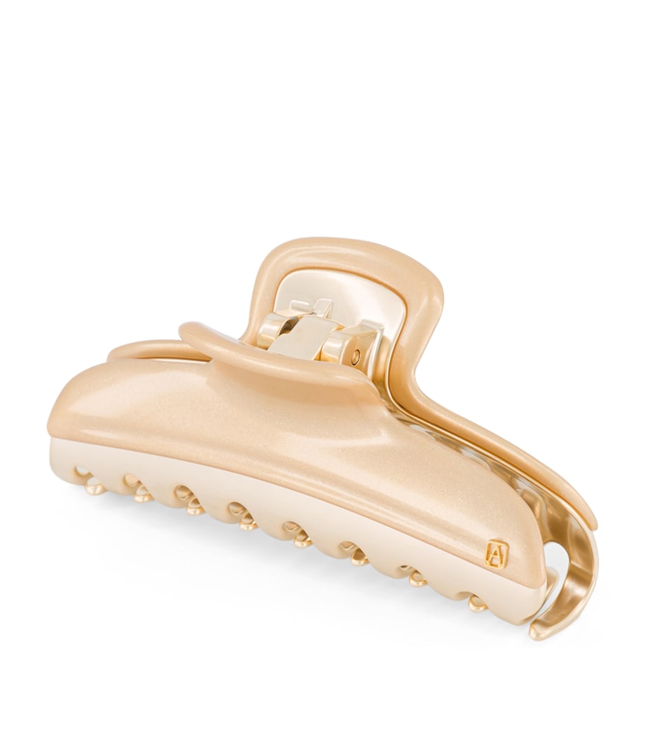 Gold-Plated Claw Hair Clip X3- PAIL DORE/OR Image 2