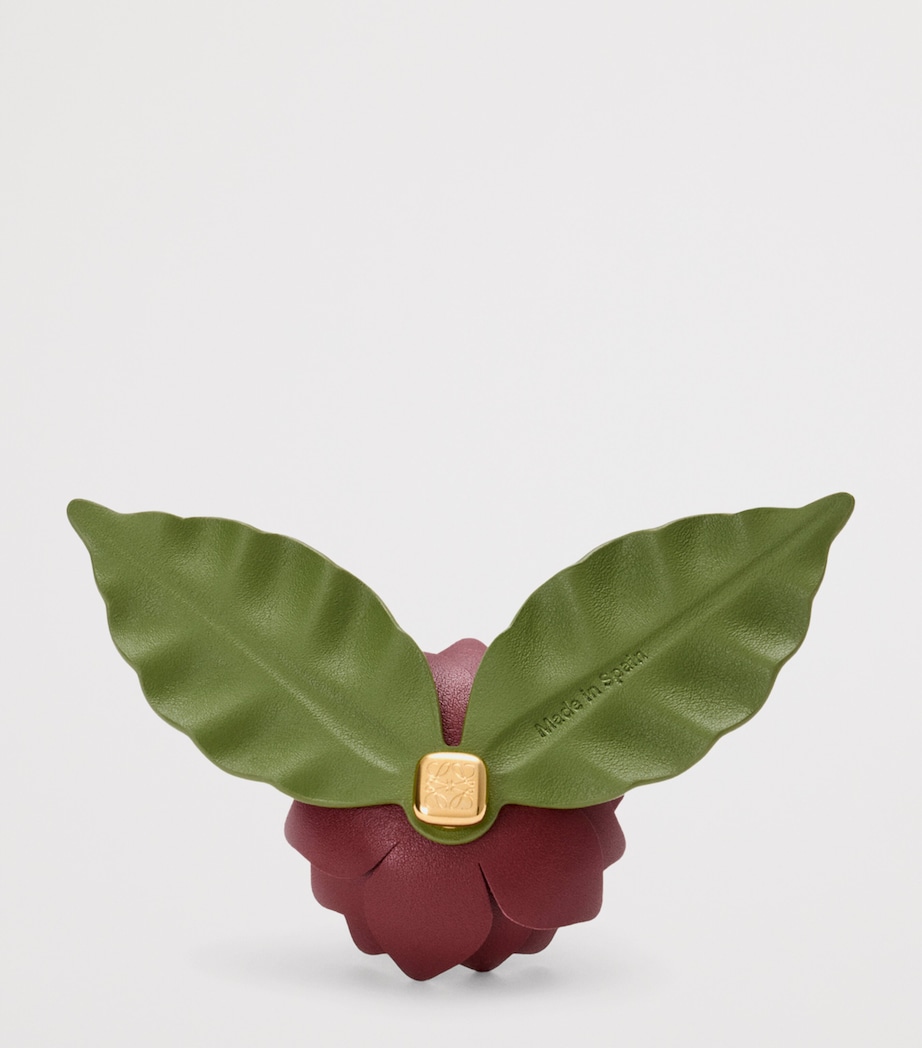 LOEWE x Paula’s Ibiza Leather Flower Pistil Pin Burgundy Image 2