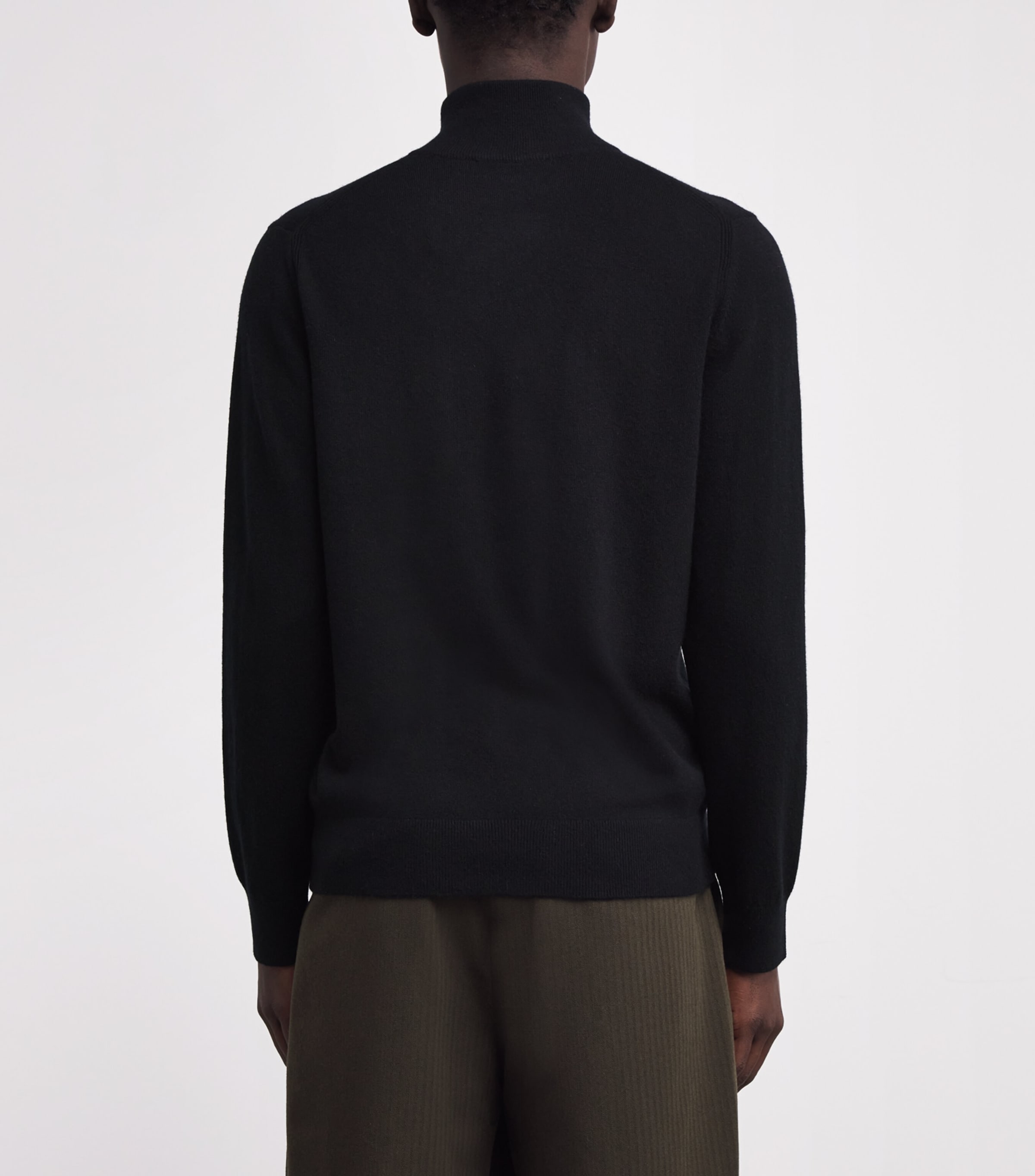 Cashmere Quarter-Zip Sweater 001BLK BLACK Image 4