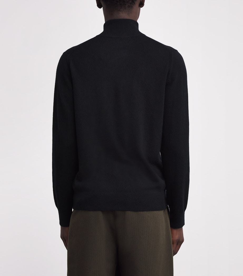 Cashmere Quarter-Zip Sweater 001BLK BLACK Image 4