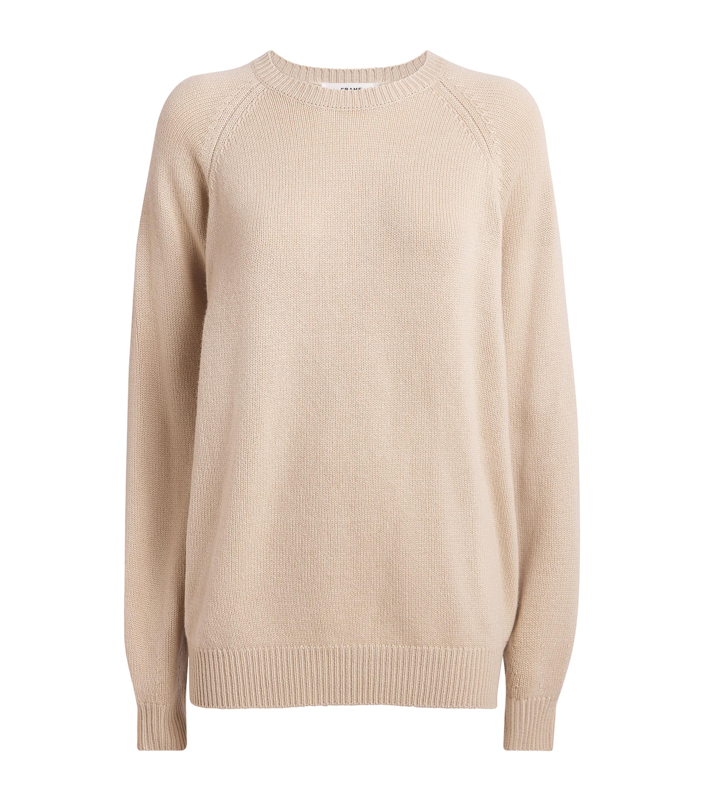 FRAME Womens Cashmere Scholar Patch Sweater Ltcm Light Came Image 1