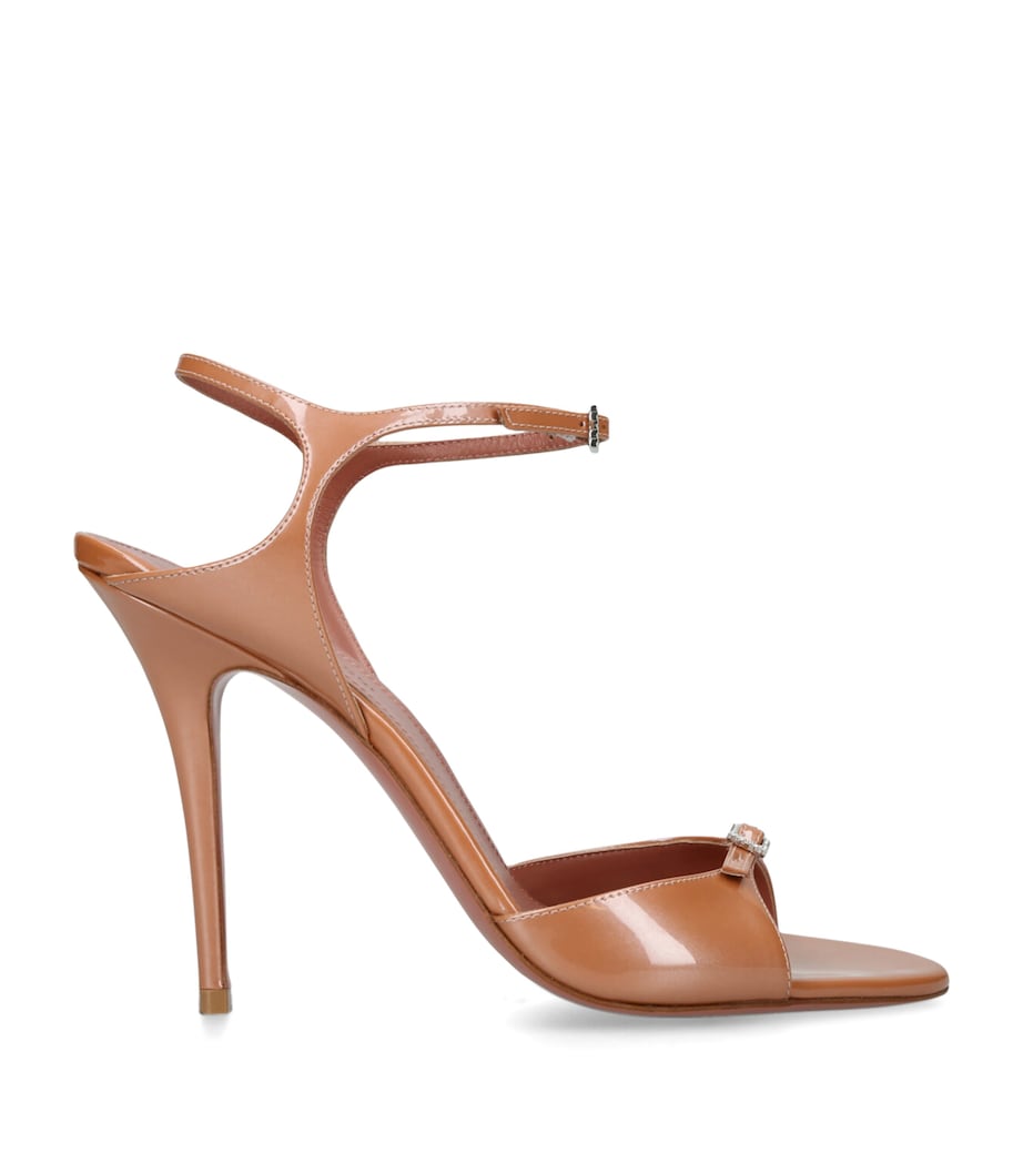 Amina Muaddi Patent Leather Heeled Sandal 105 Brown/oth Image 1