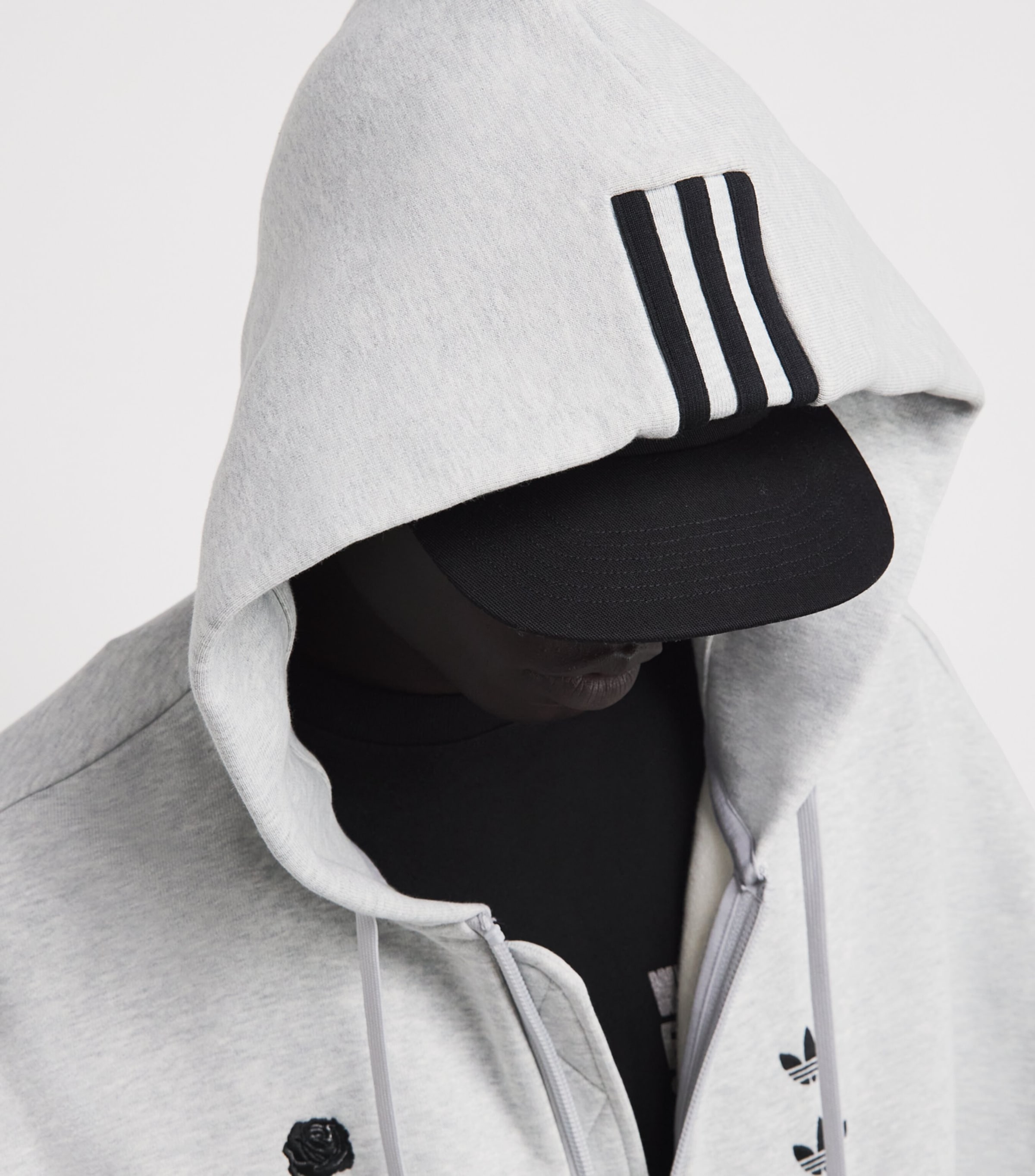 Willy Chavarria Mens x adidas Originals Track Logo Hoodie Black/white Image 3