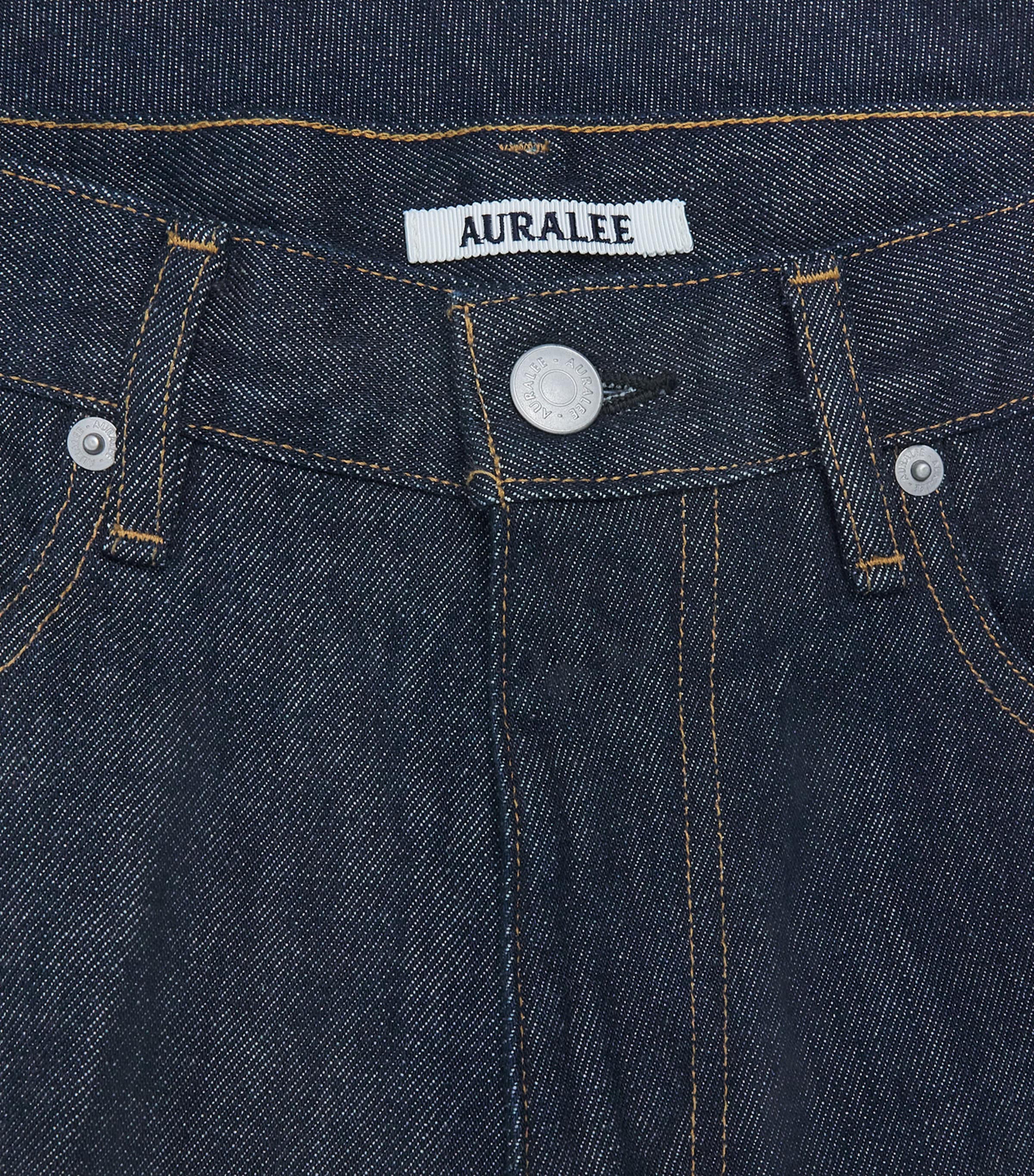Auralee Mens Hard Twist Straight Jeans Indigo Image 6
