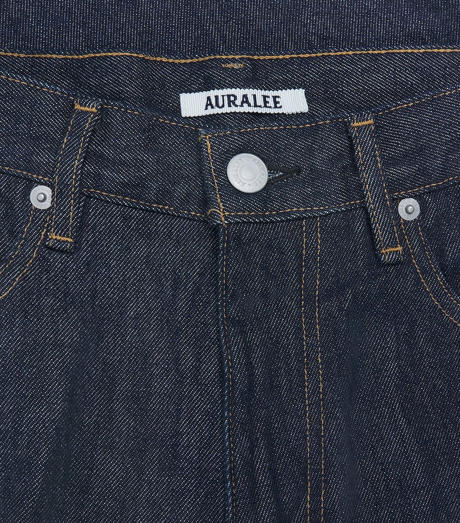 Auralee Mens Hard Twist Straight Jeans Indigo Image 6
