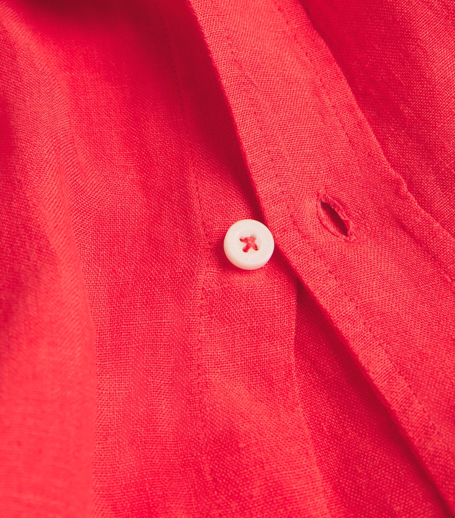 Linen Pyjama Shirt RED Image 5