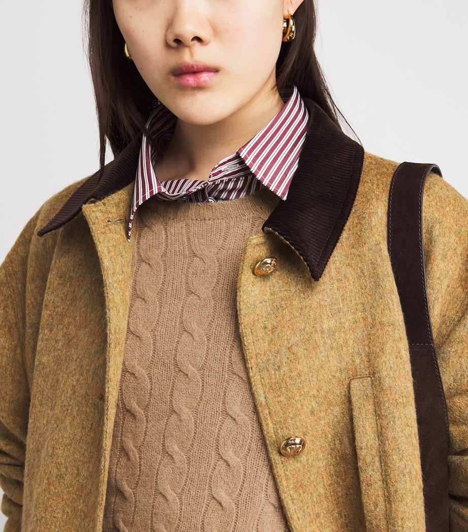 Wool-Cashmere Julianna Sweater COLLECTN CAMEL MLNGE Image 6