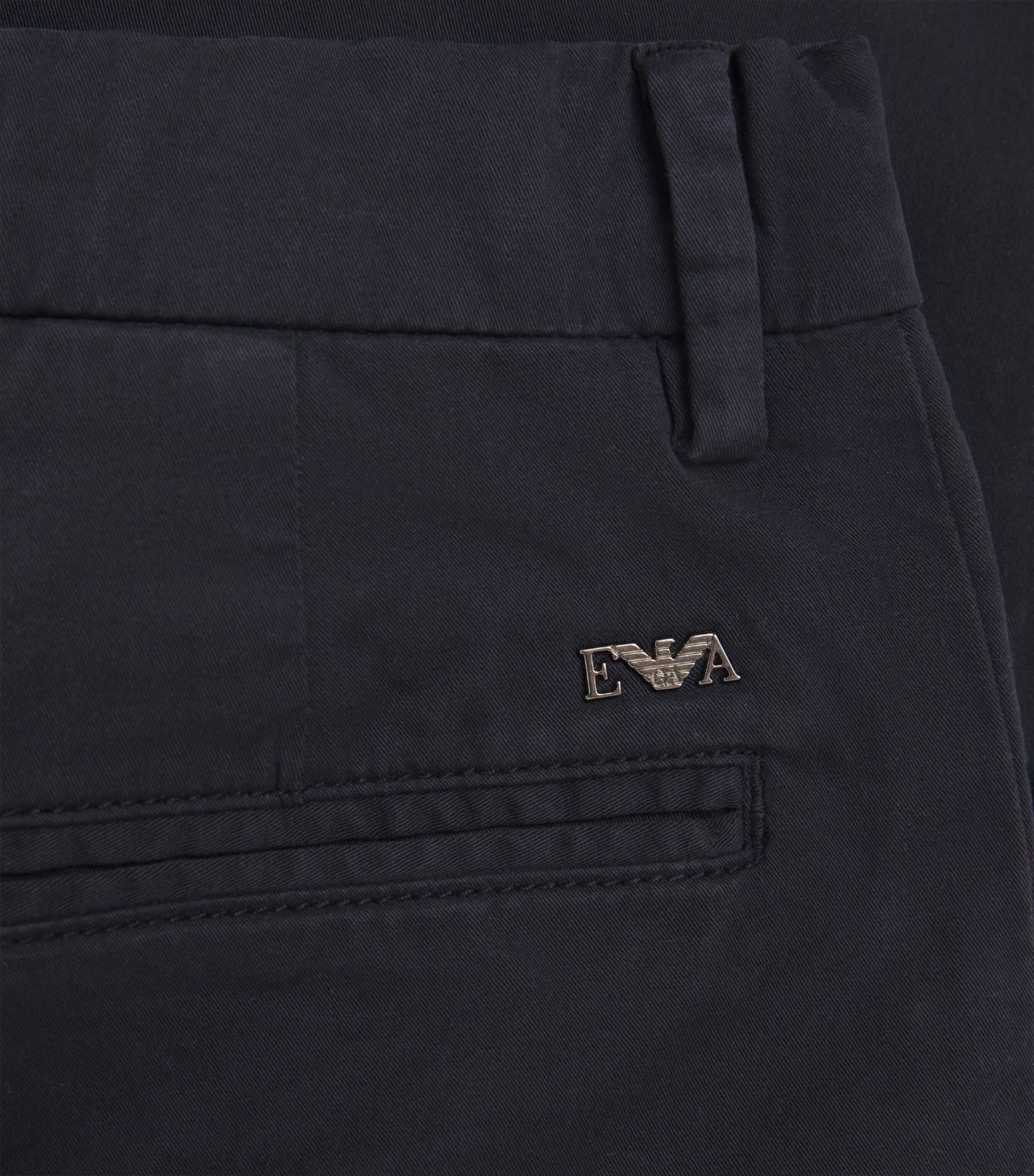 Emporio Armani Kids Stretch-Cotton Chino Trousers (4-16 Years) Blu Navy Image 3