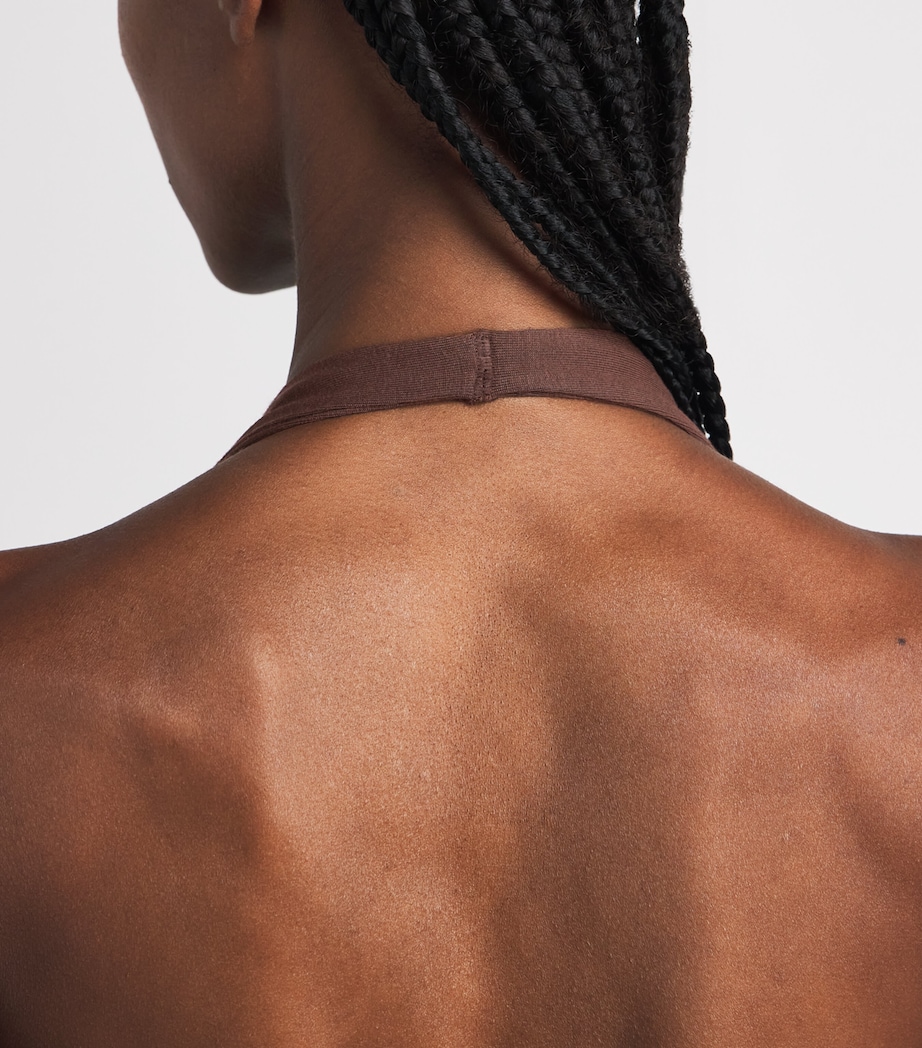 Skims Womens Smooth Layers Halterneck Top Cocoa Image 3