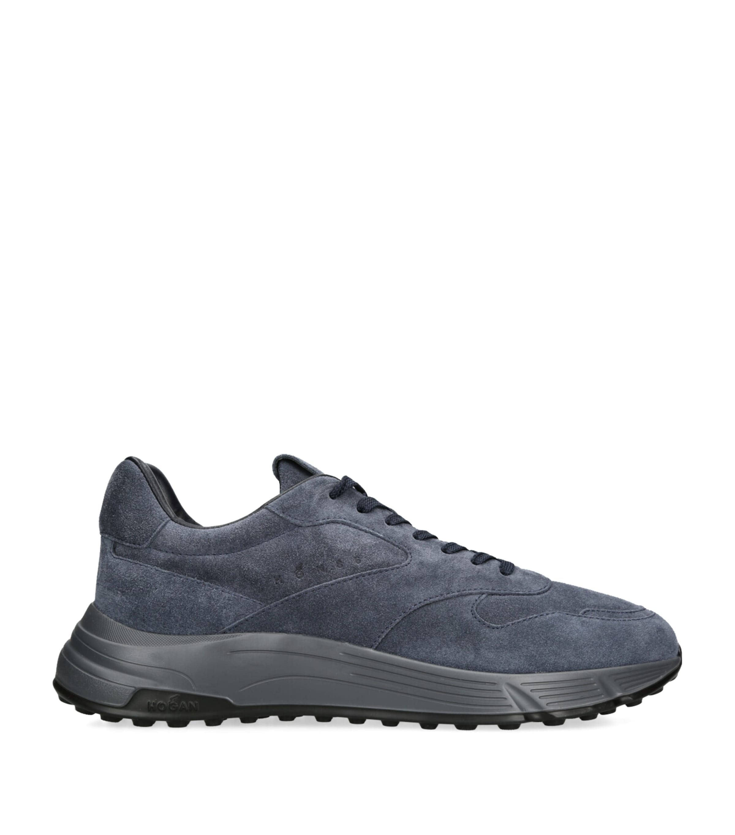 Hogan Mens Navy Hyperlight Branded Suede Low-top Trainers In Navy