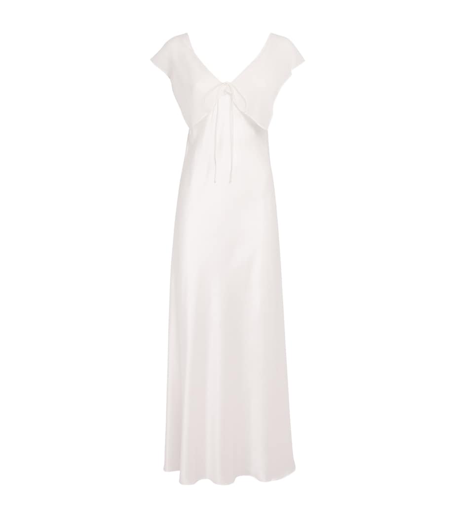 Mulberry Silk Chiffon Crete Nightie WHITE Image 1