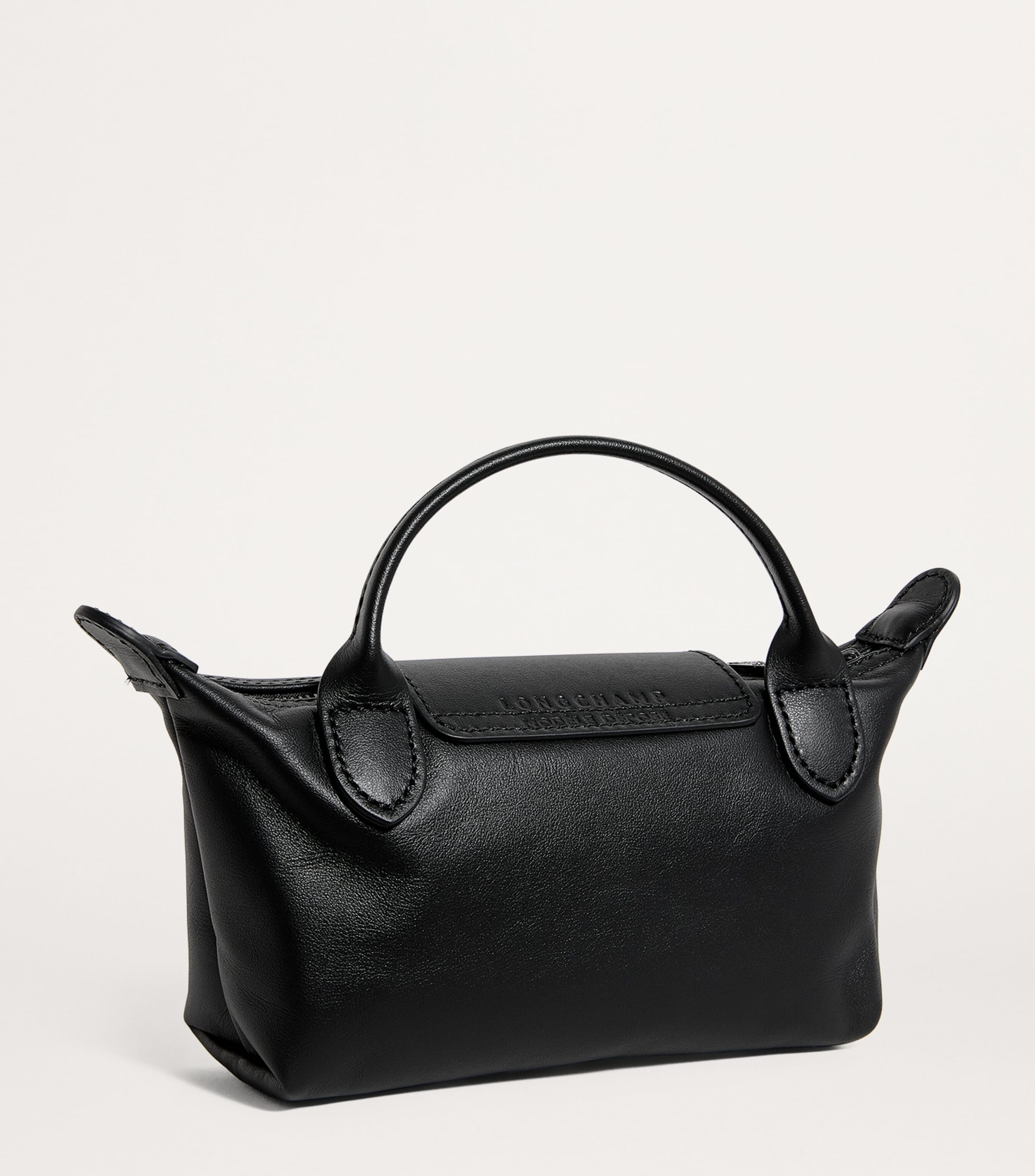 Extra-Small Leather Le Pliage Xtra Pouch 001 BLACK Image 3