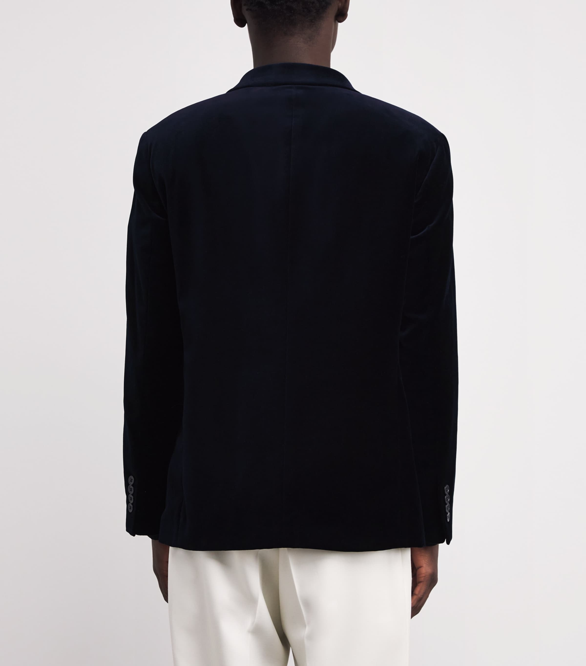 Velvet Double Breasted Blazer NAVY Image 4