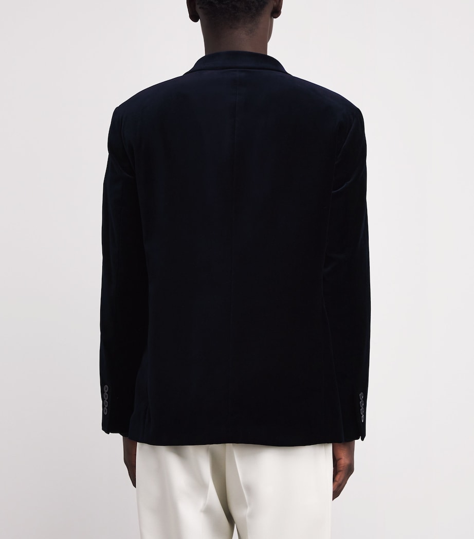Velvet Double Breasted Blazer NAVY Image 4