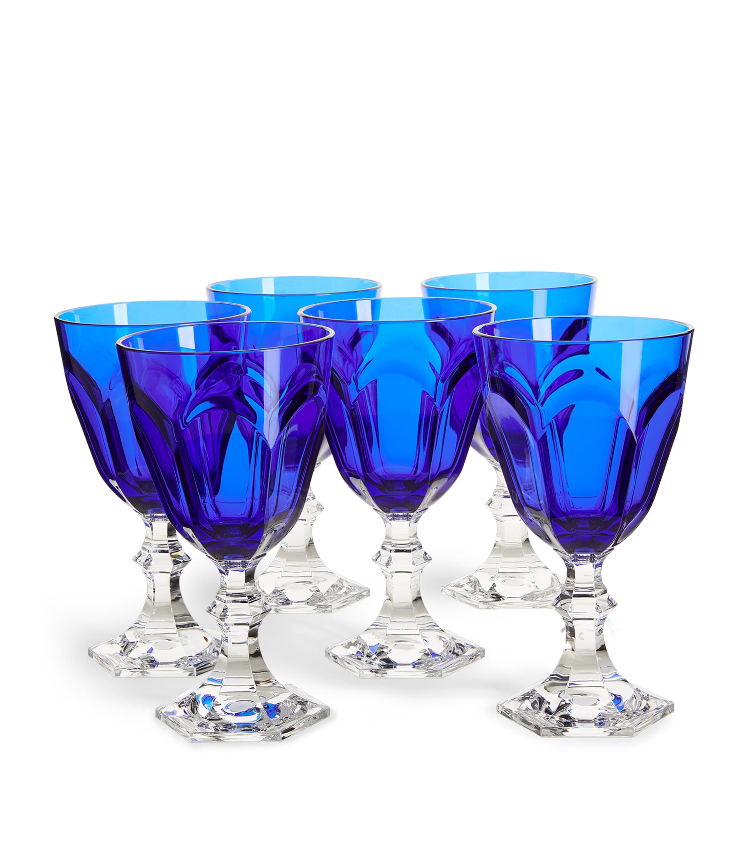 Mario Luca Giusti Set Of 6 Dolce Vita High Wine Glasses In Blue