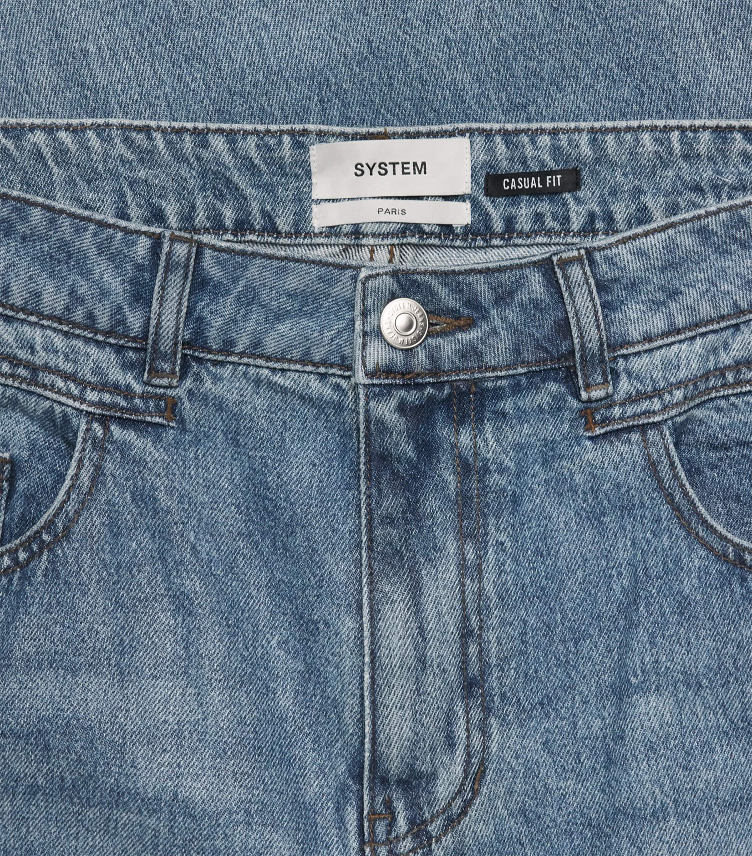 System Mens Coated Baggy Jeans Blue Image 6