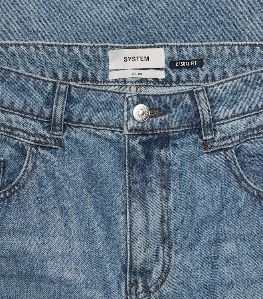 System Mens Coated Baggy Jeans Blue Image 6