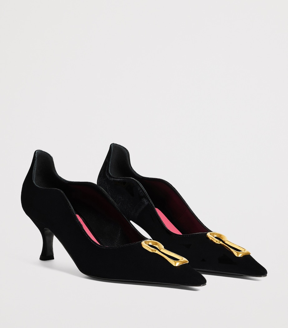 Schiaparelli Velvet Keyhole Pumps 60 Black Image 4