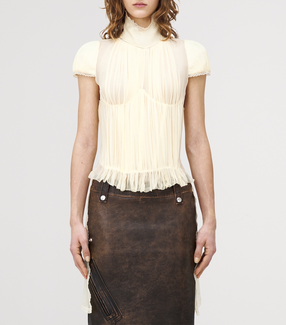 Silk Chiffon Pleated Top 7023 Image 5