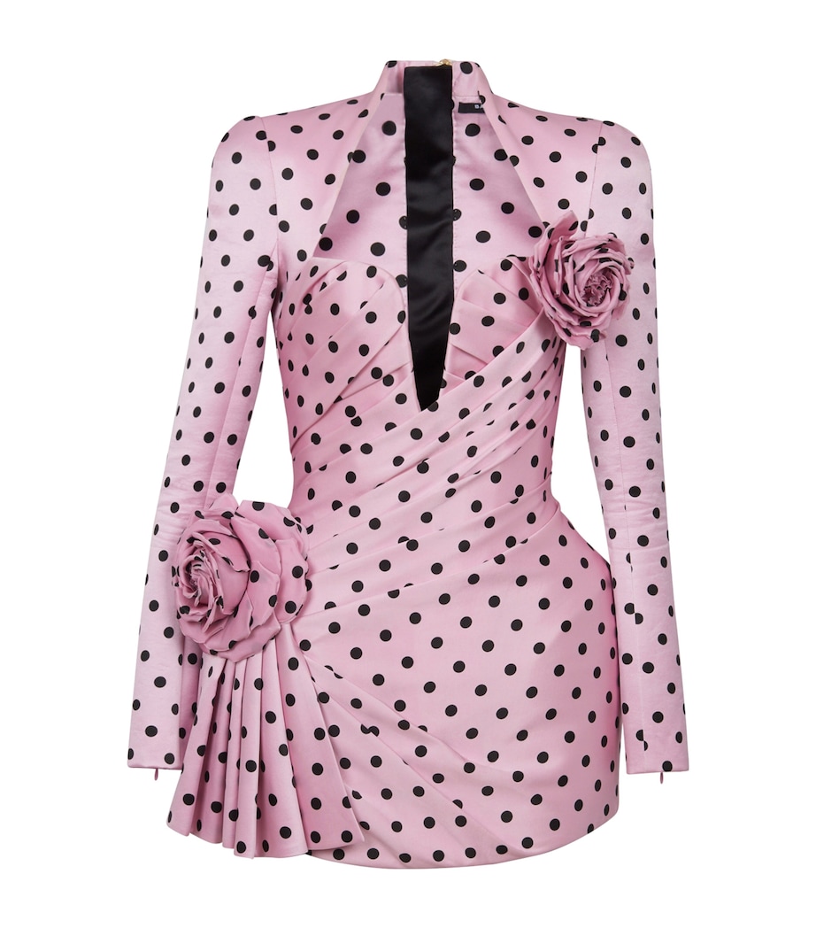 Polka Dot Print Mini Dress OGS ROSE/NOIR Image 1