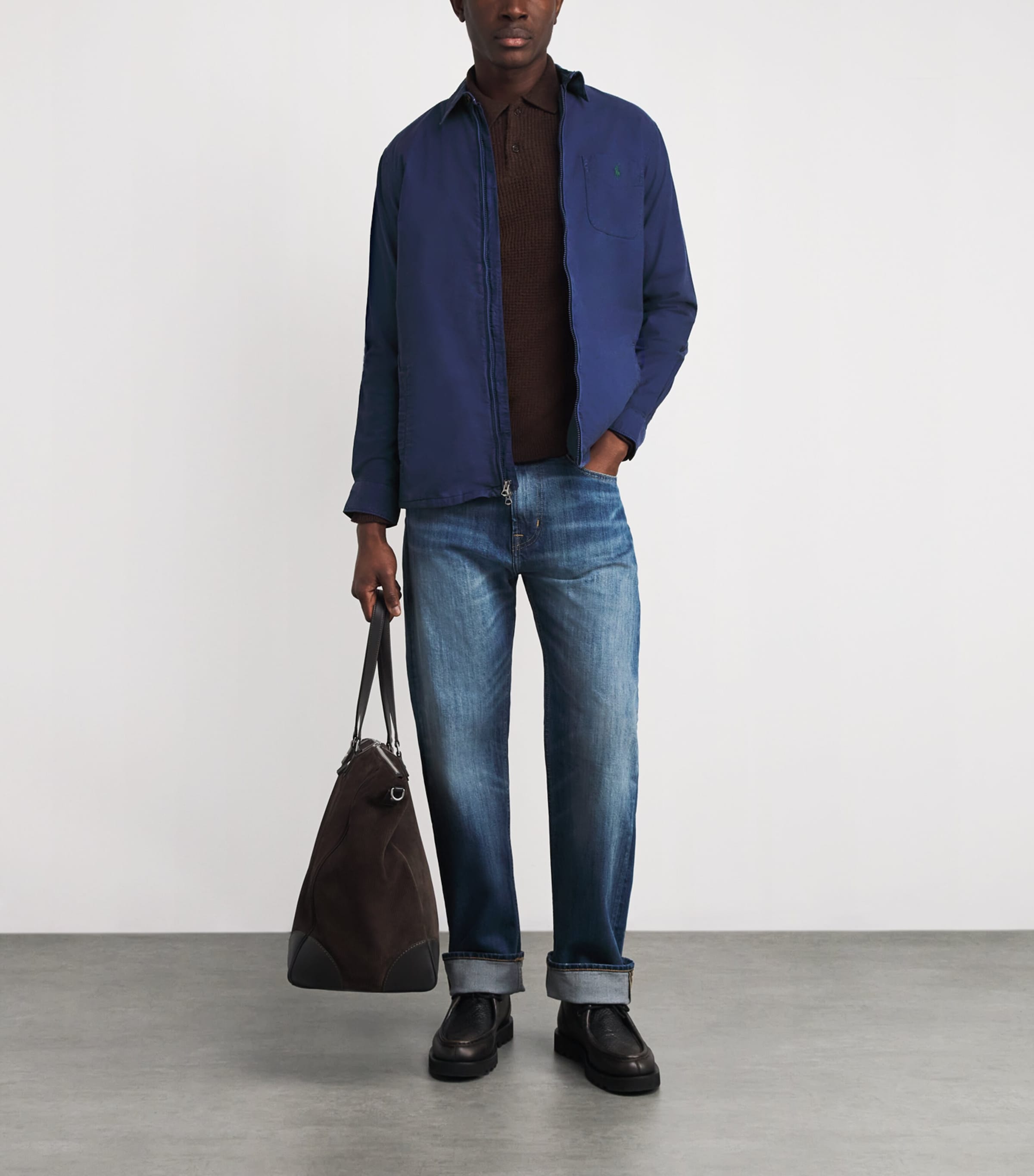 Oxford Garment-Dyed Overshirt NAVY Image 2