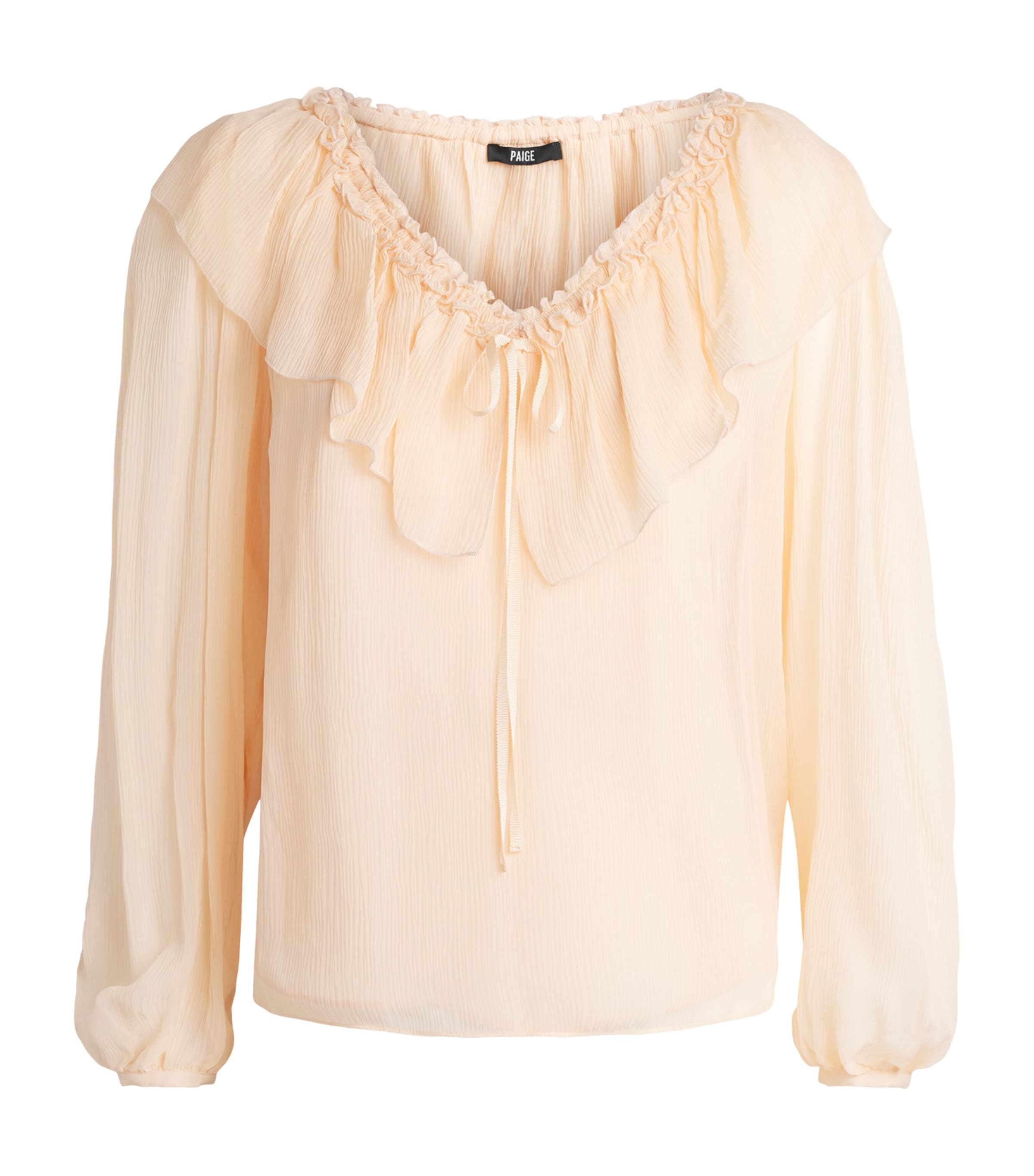 PAIGE Womens Plissé Michelina Blouse Light Peach Image 1