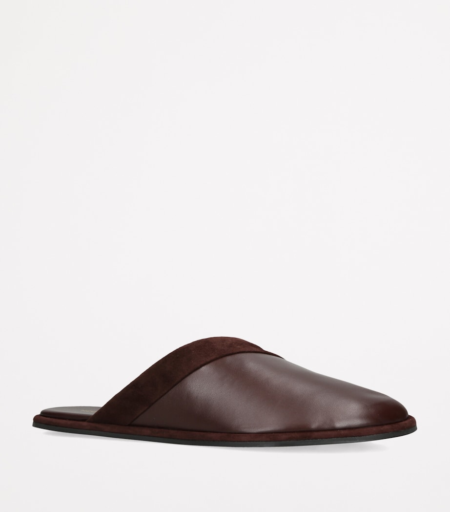 Leather Atik Slides DARK BROWN Image 4