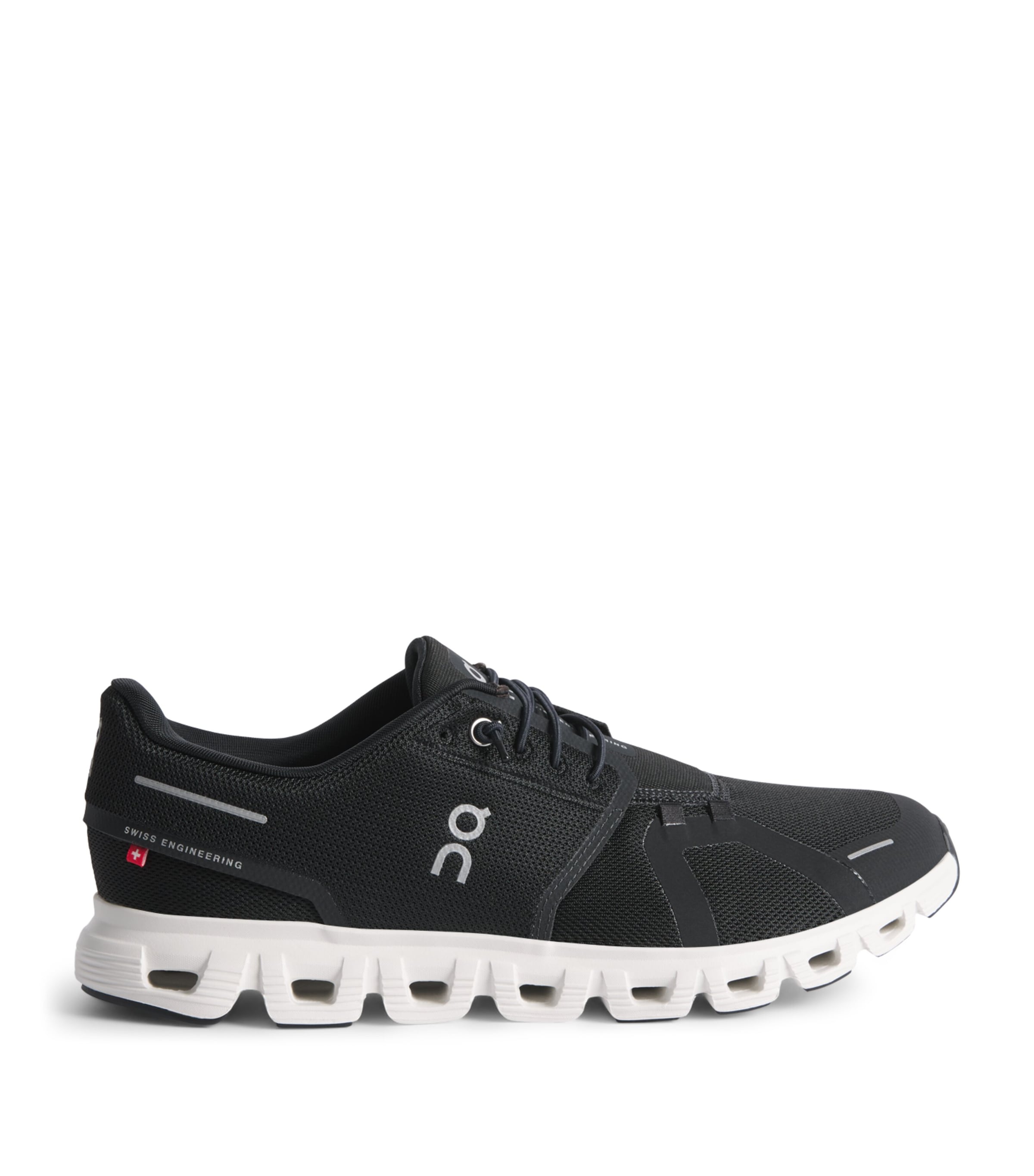 On Mens Cloud 6 Trainers Black | White Image 1