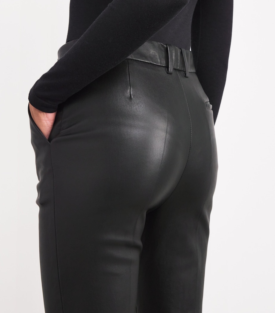 Leather Tafira Flared Trousers BLACK Image 6
