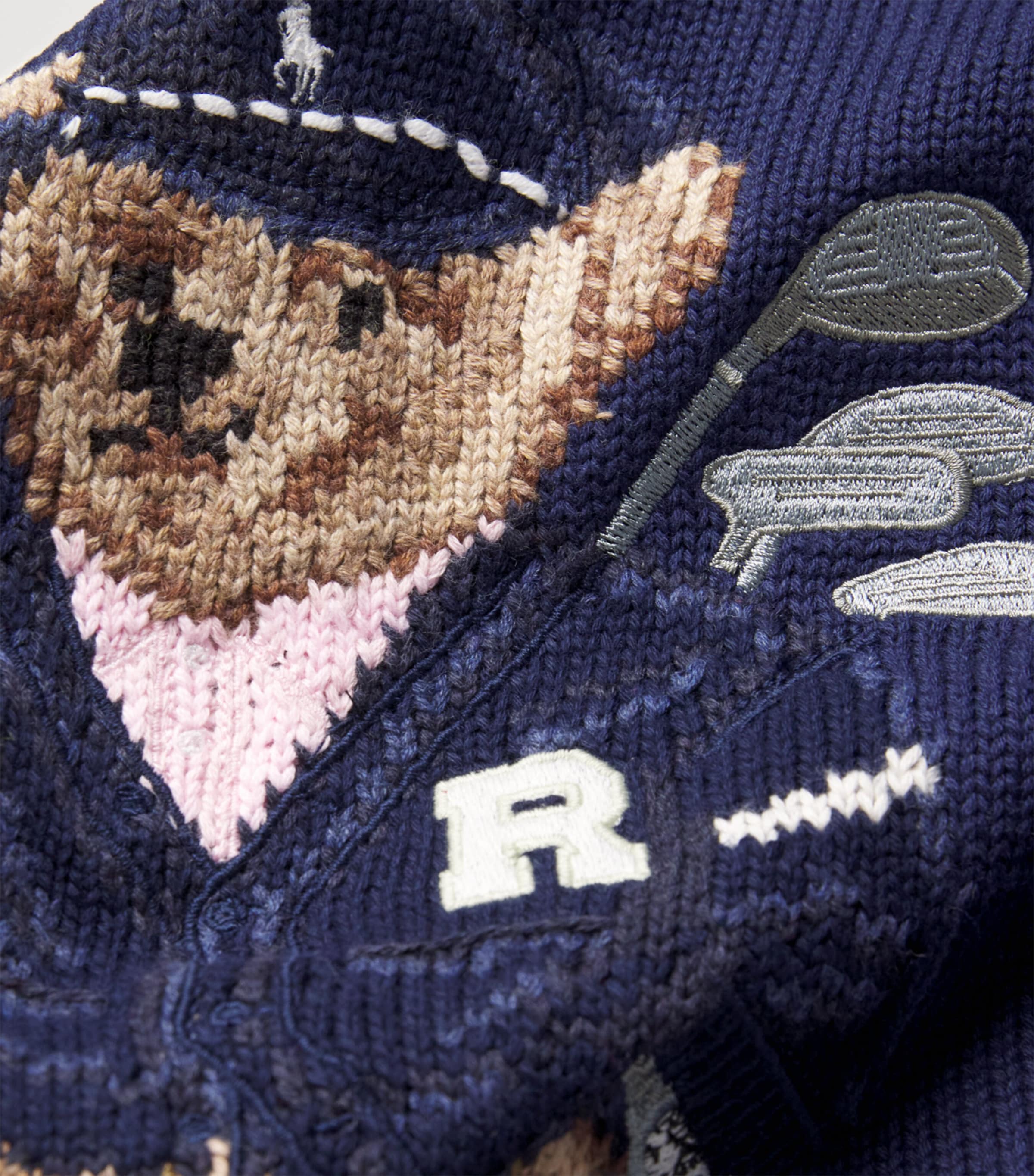 Cotton-Blend Polo Bear Sweater REFINED NAVY Image 5