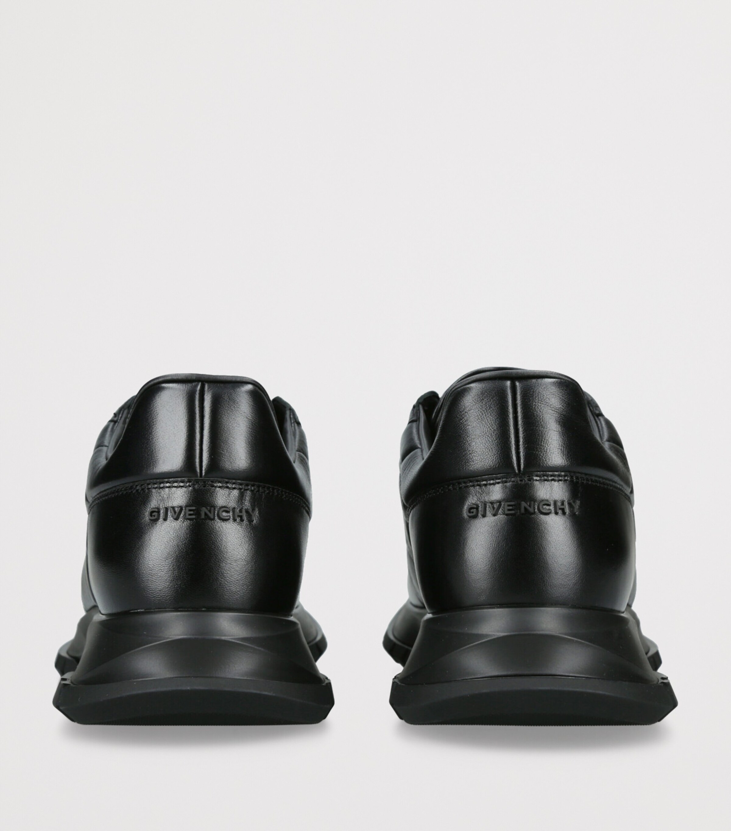 Padded Leather Sneakers BLACK Image 2