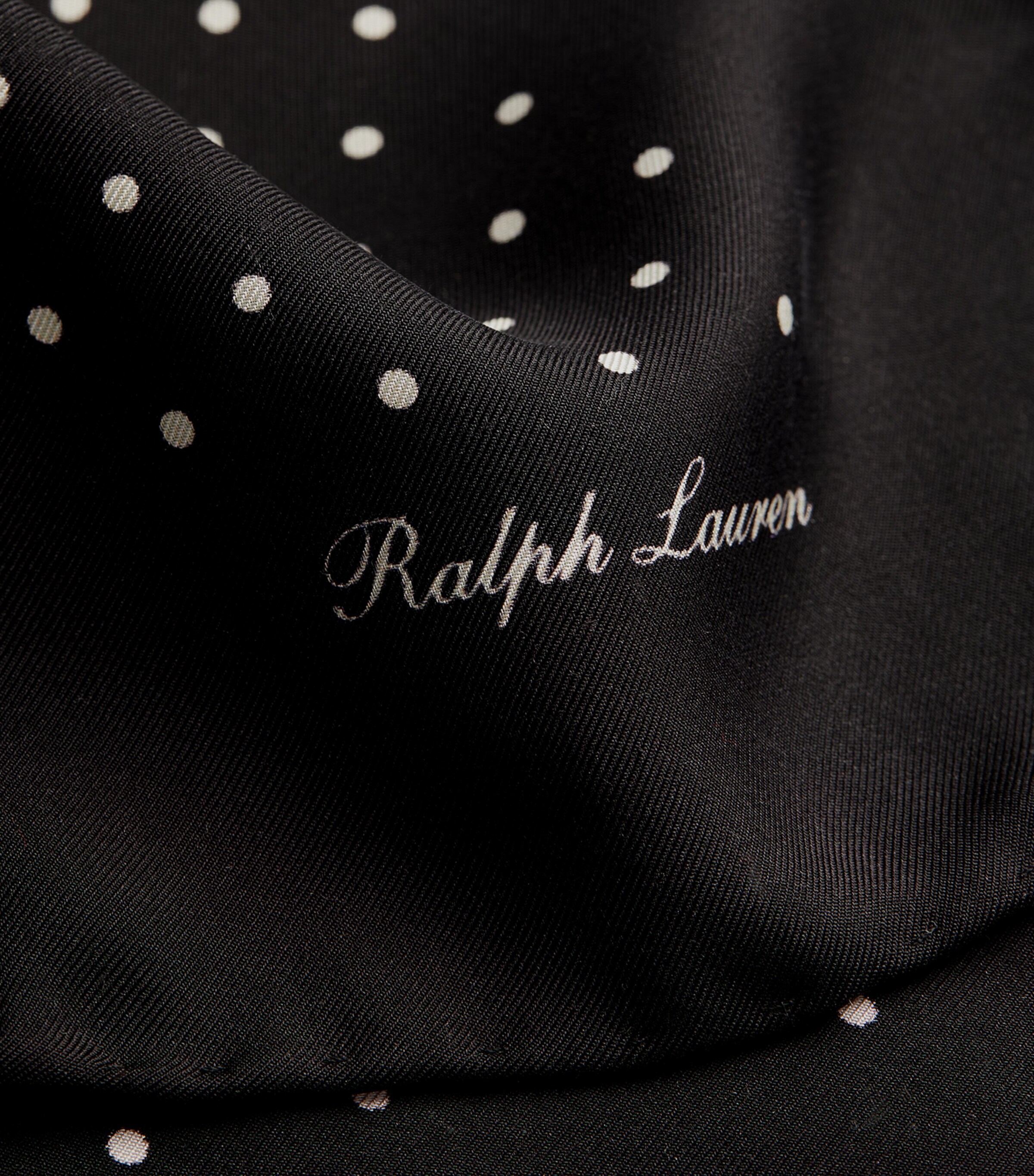Ralph Lauren Purple Label Silk Polka-Dot Pocket Square Black Image 4