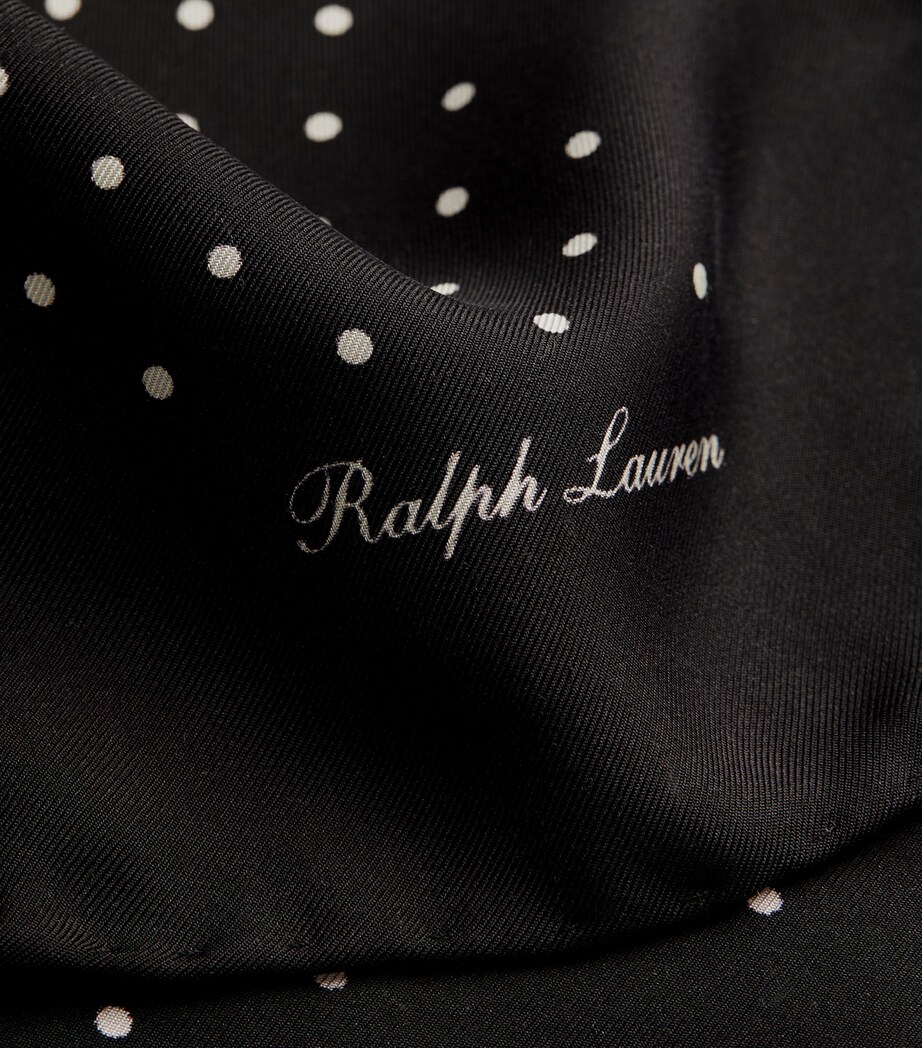 Ralph Lauren Purple Label Silk Polka-Dot Pocket Square Black Image 4