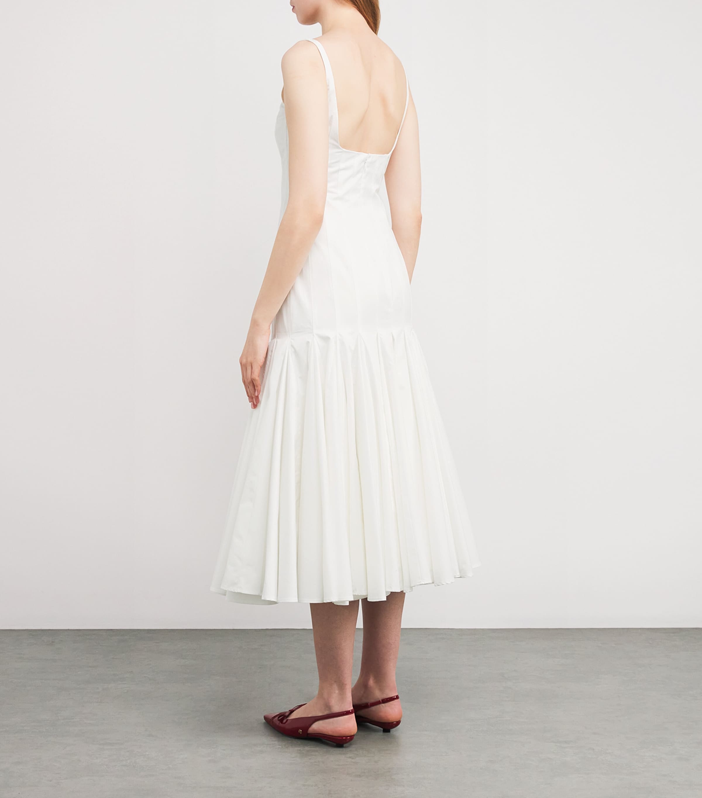 Jacquemus Womens Cotton Agave Midi Dress White Image 3