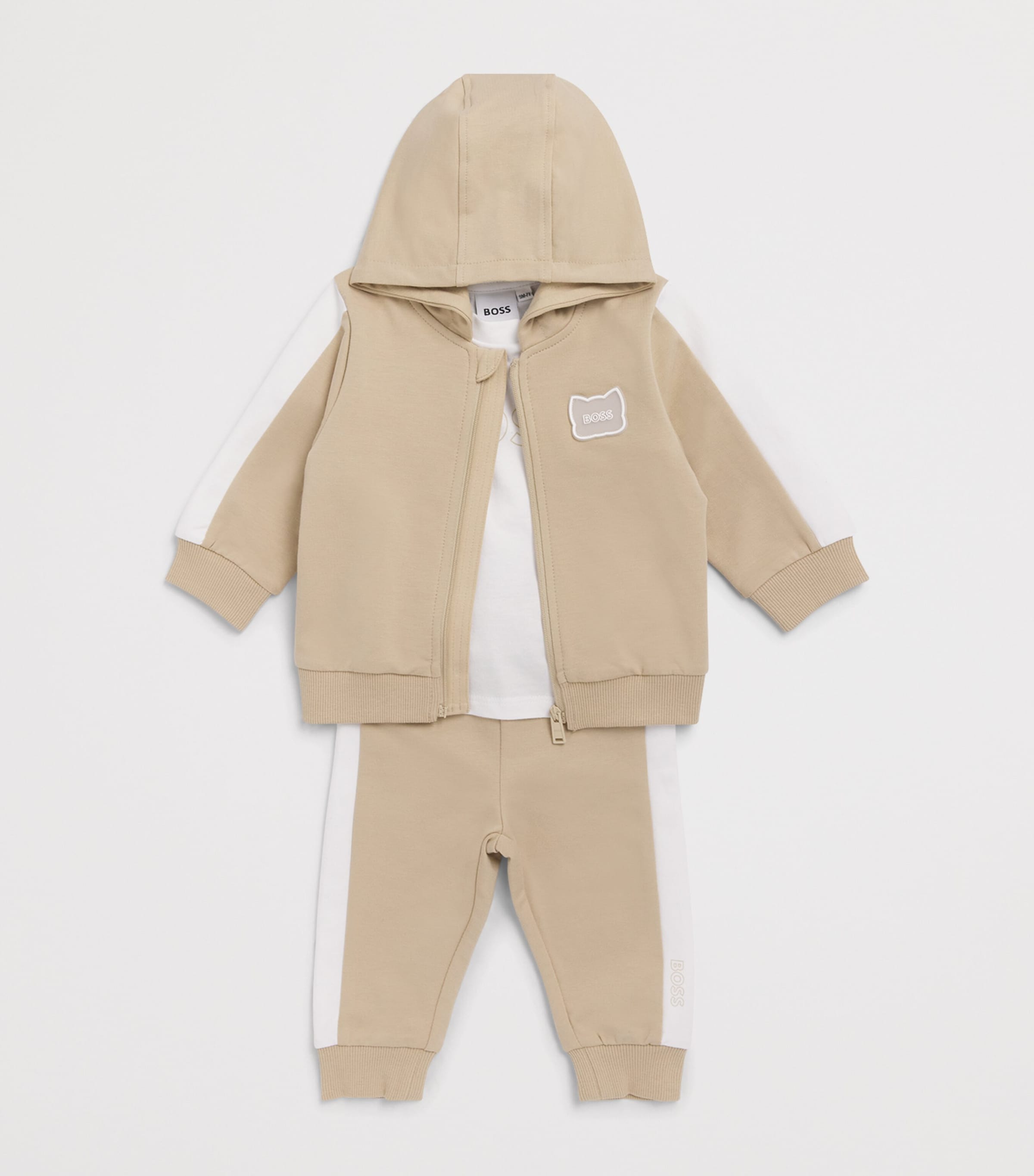 Cotton T-Shirt, Trousers and Cardigan Set (3-18 Months) 249STONE Image 3