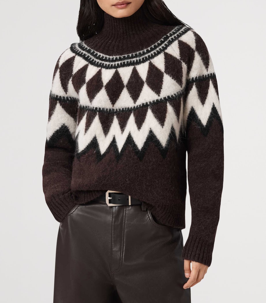 Knitted Fair Isle Tara Sweater OXBLOOD RED Image 4