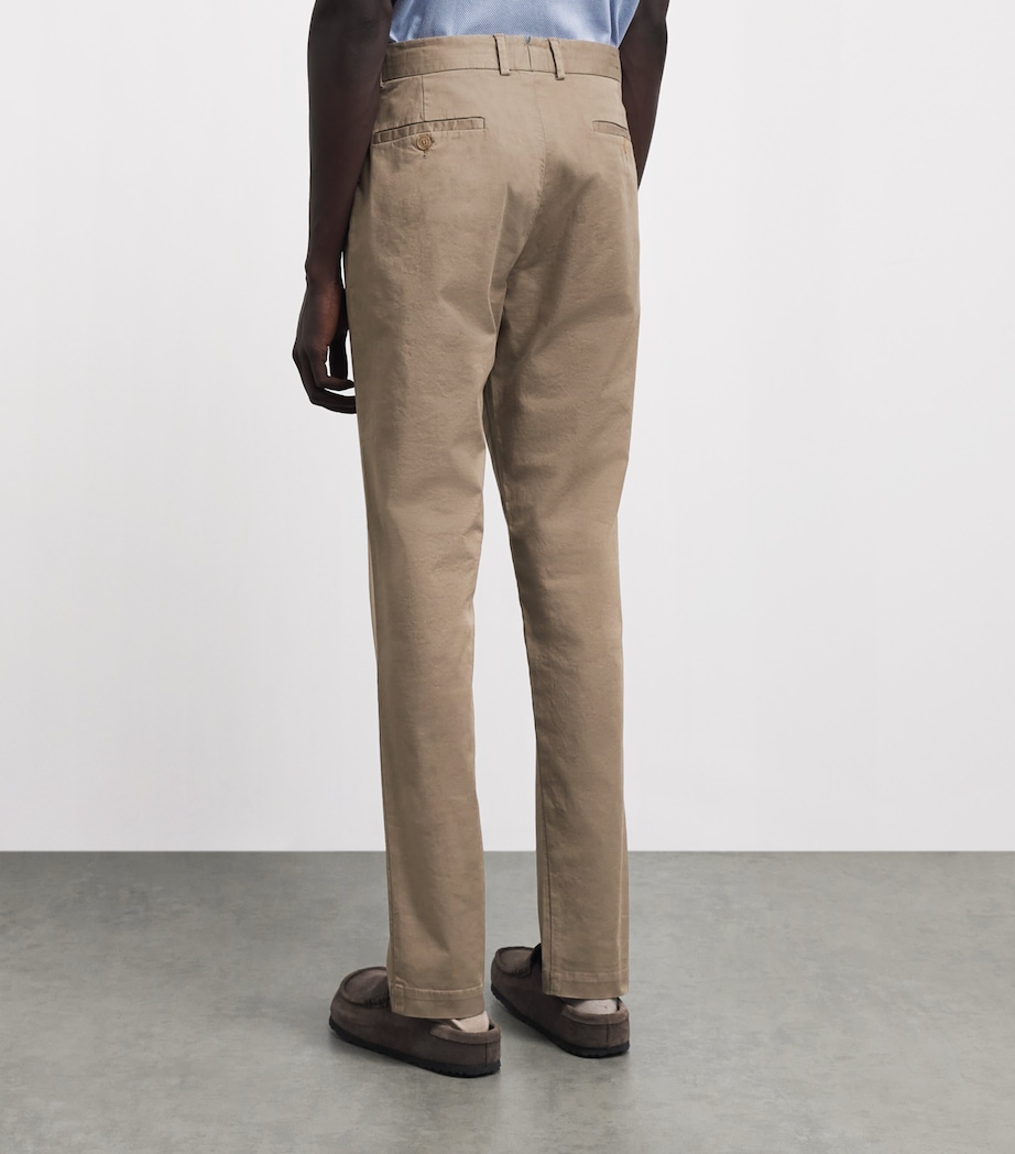 Sunspel Mens Stretch-Cotton Slim Chinos Whdc Dark Stone Image 5