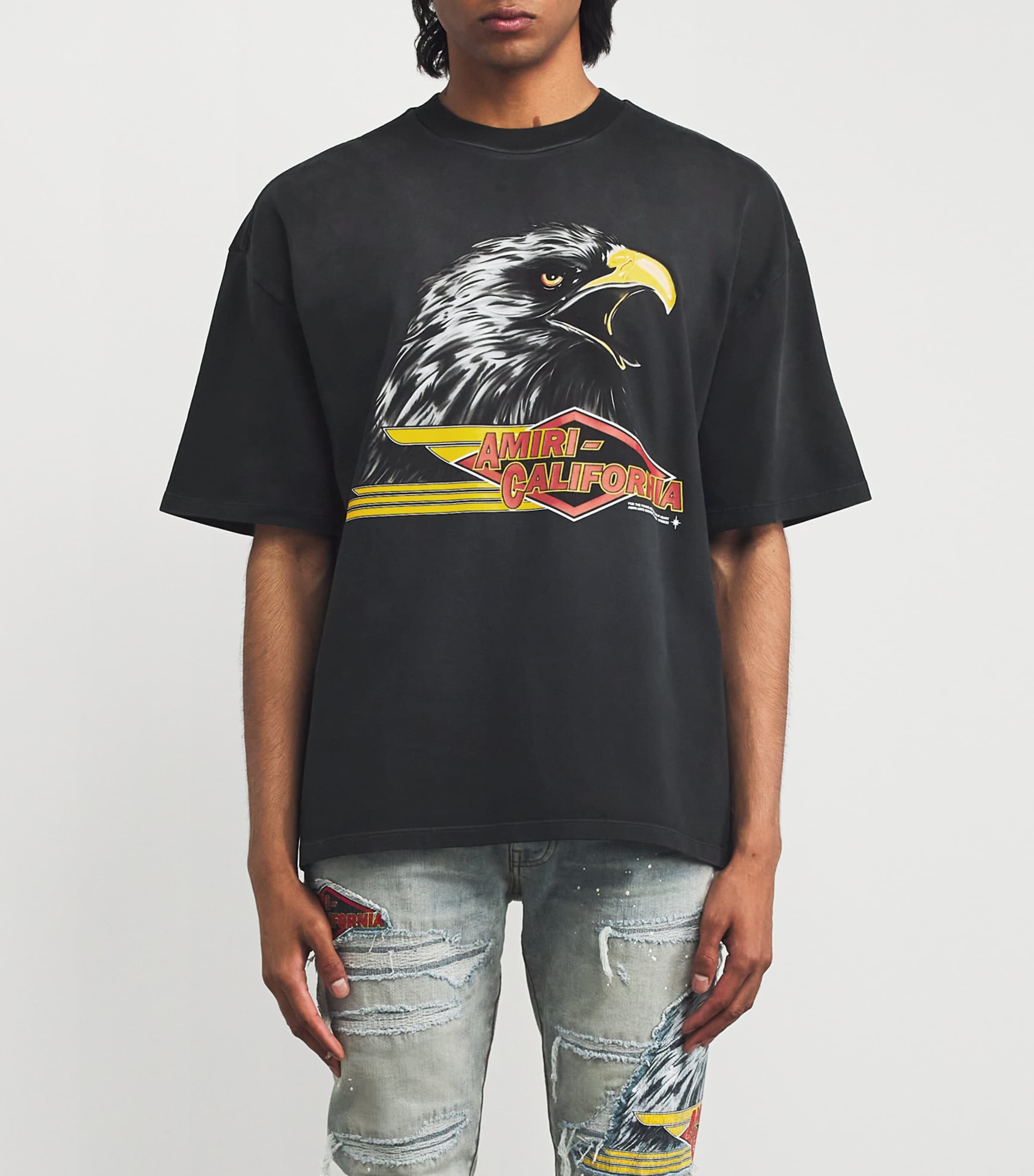 AMIRI Oversized Cotton Eagle T-Shirt | Harrods US