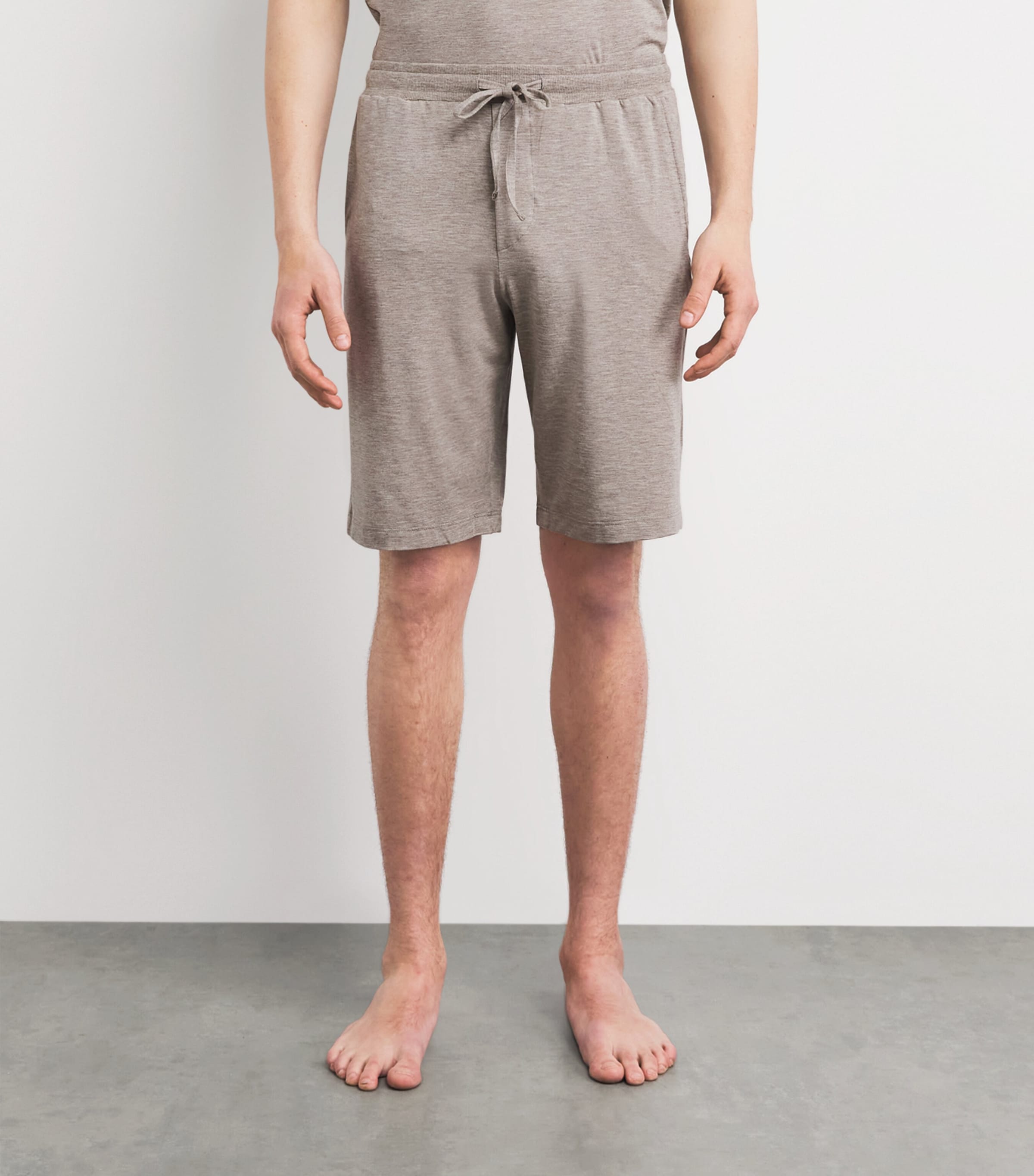 Hanro Mens Casuals Shorts Hazelnut Melang Image 4