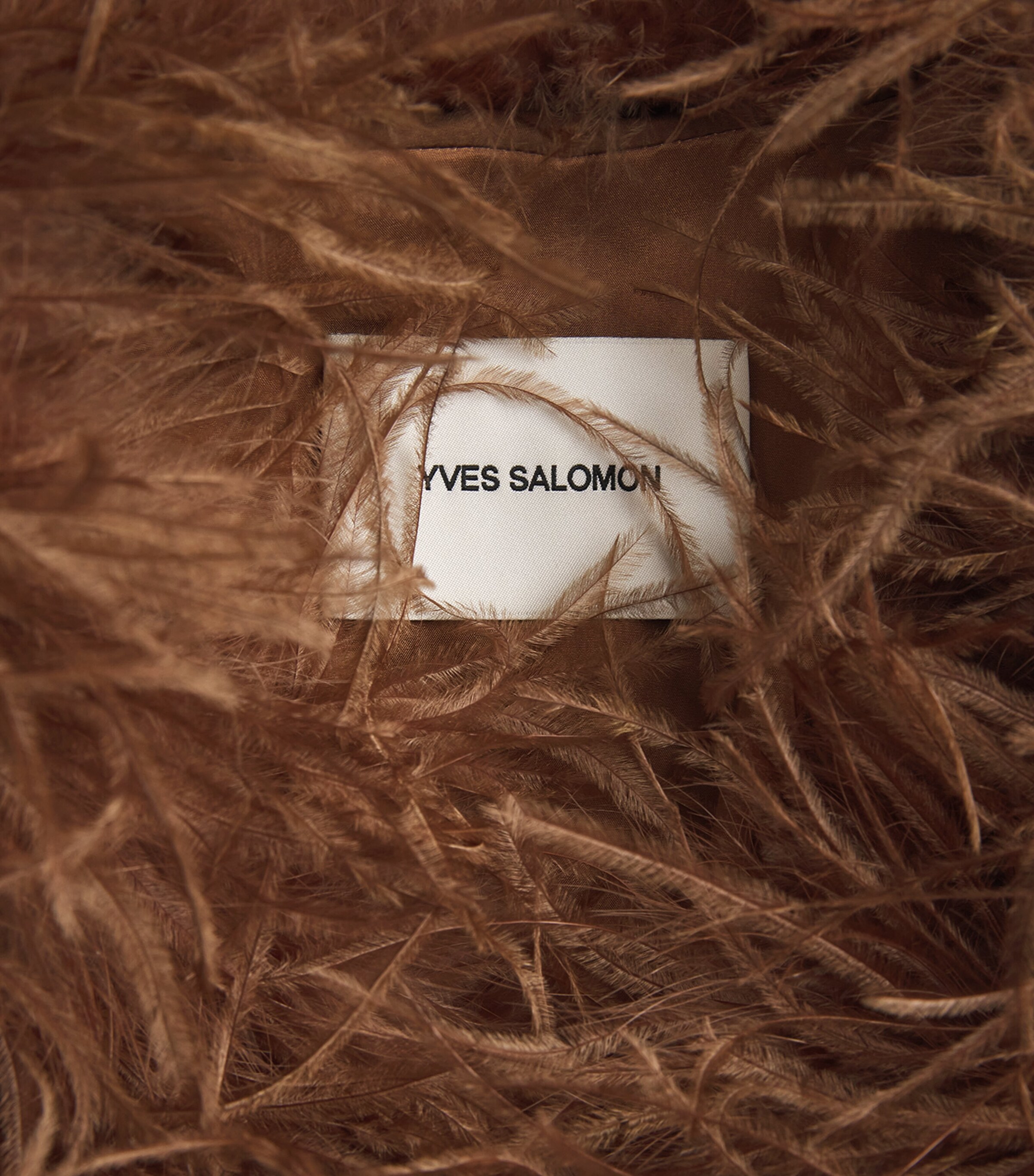 Yves Salomon Womens Ostrich Feather Jacket Image 6