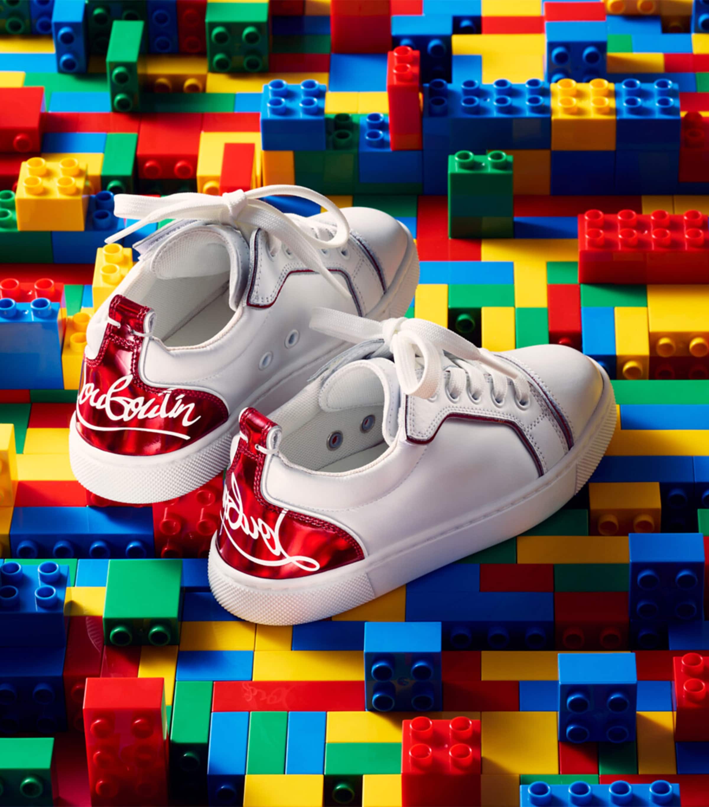 Christian Louboutin Kids 퍼니토 가죽 스니커즈