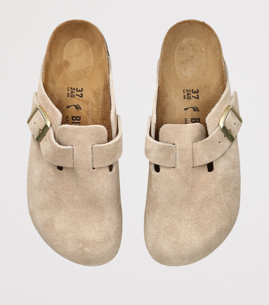 Birkenstock Suede Boston Clogs Beige Image 4