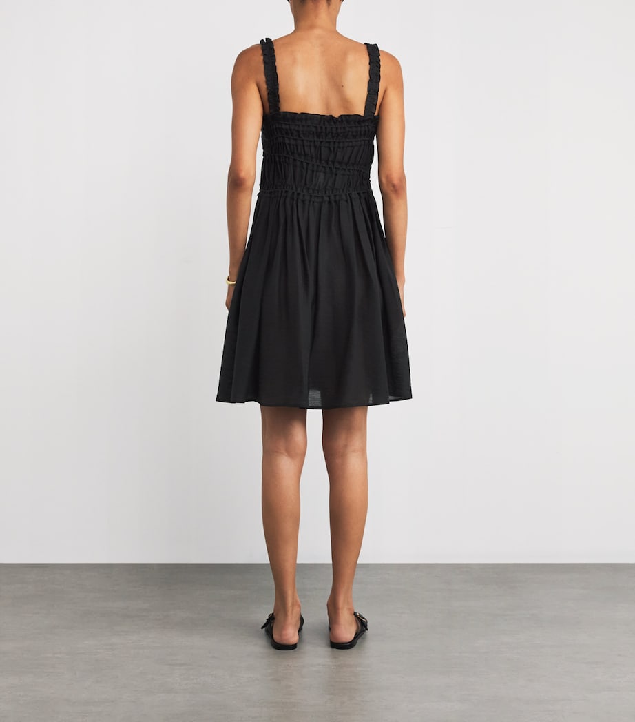 Smocked Midi Dress BLACK Image 3