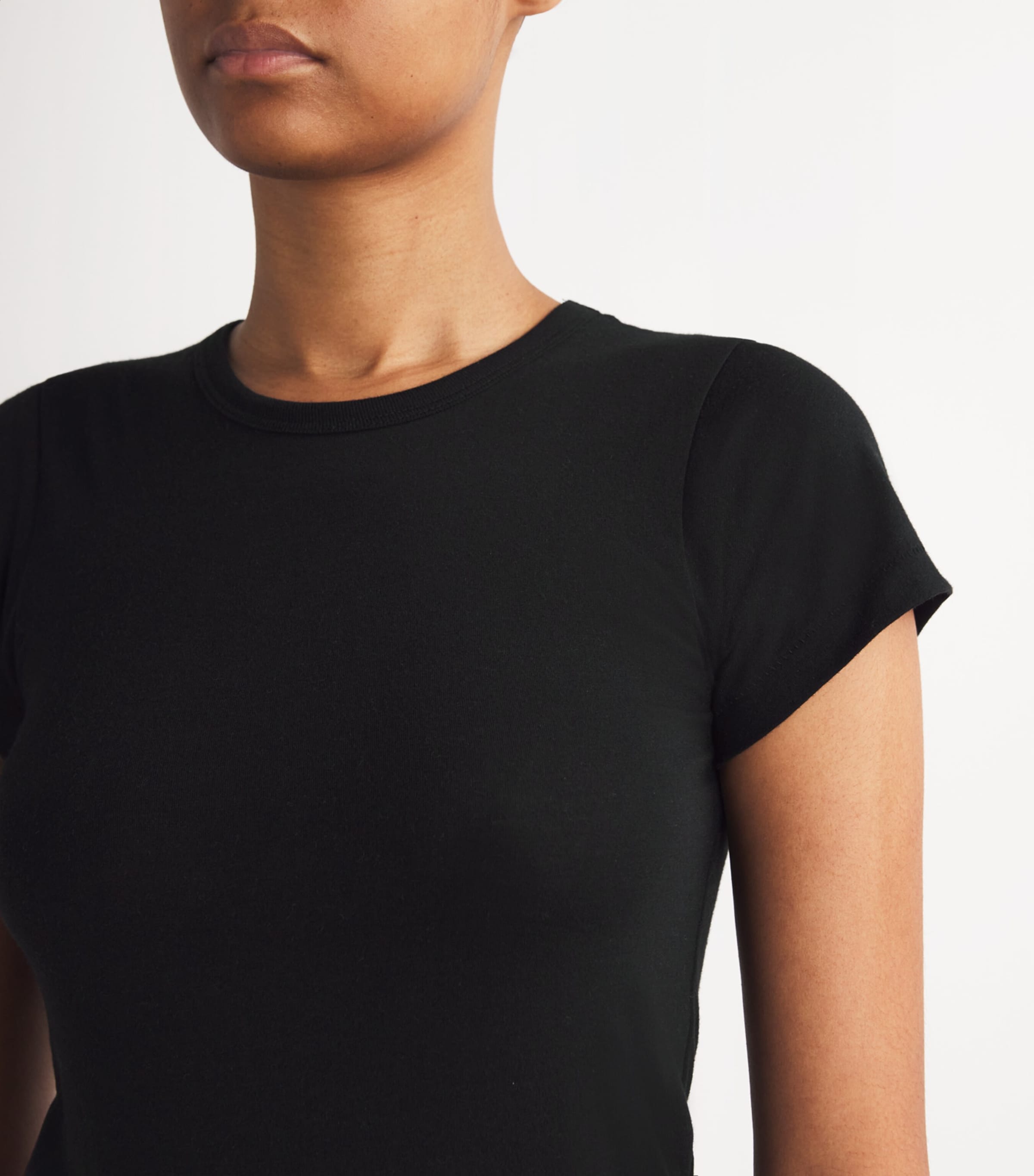 ÉTERNE Womens Cotton-Modal Baby T-Shirt Black Image 6