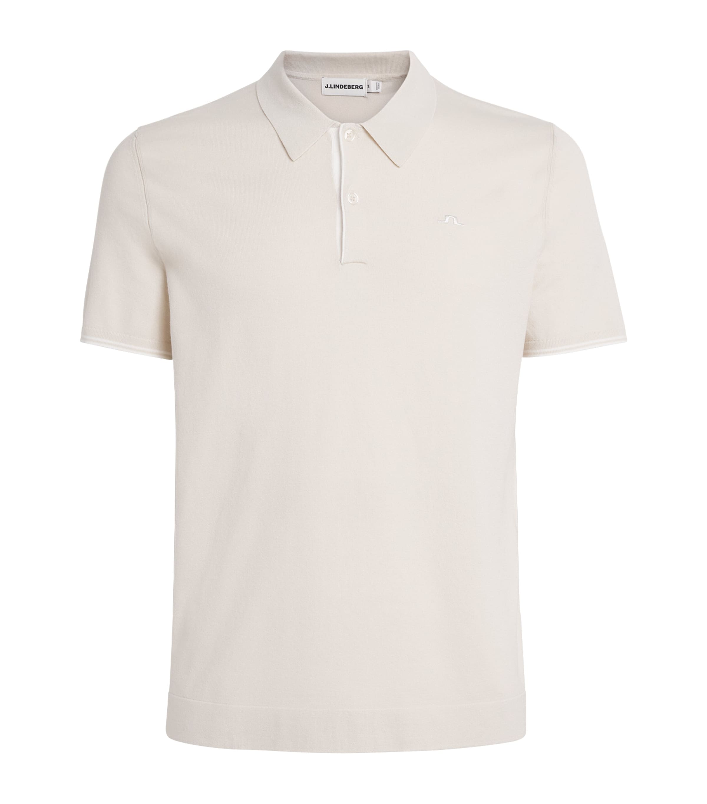 J Lindeberg Mens Matheo Knit Golf Polo Shirt Moonbeam Image 1